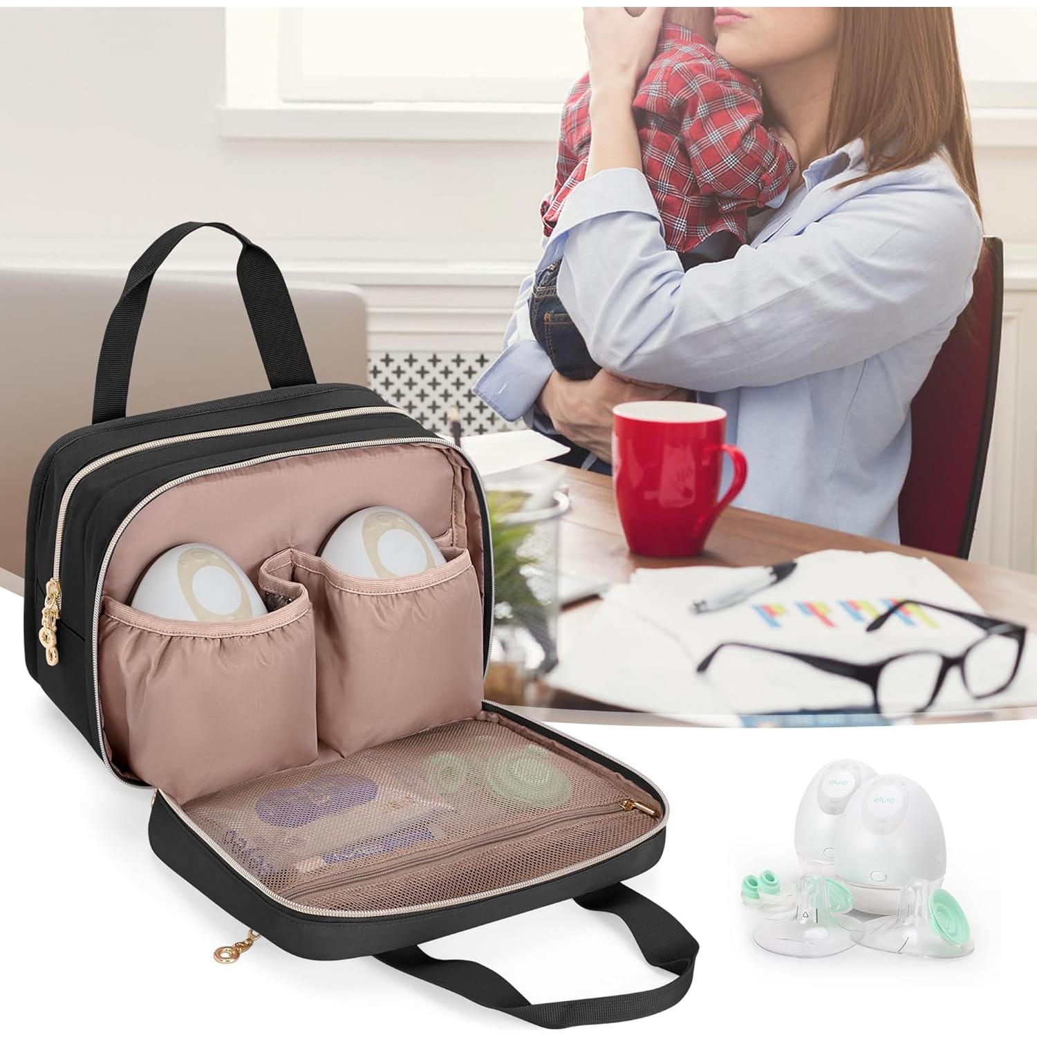 Bolsa de Almacenamiento para Extractor de Leche Wearable Damero Negra