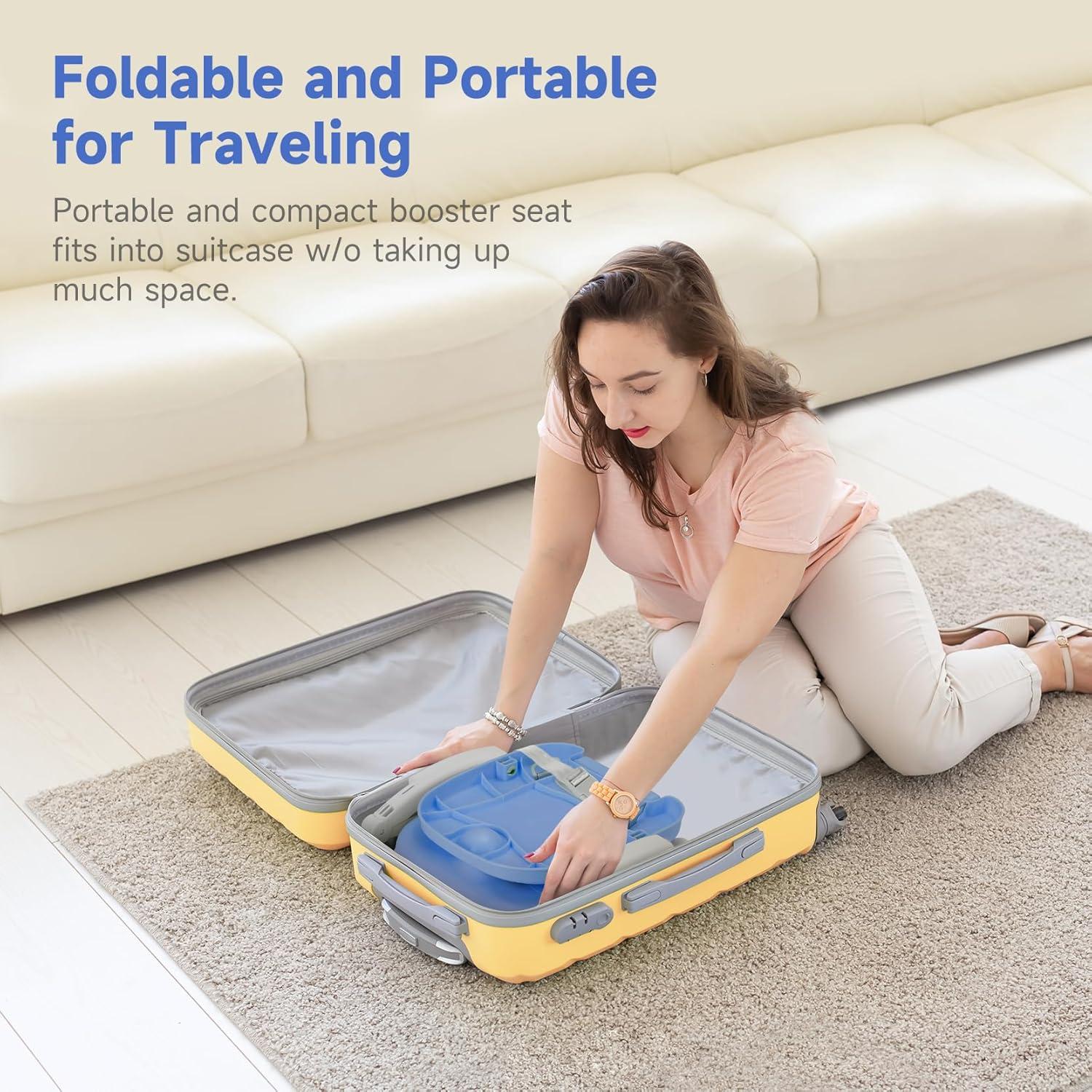 Silla Alta Plegable para Bebé YOLEO, Asiento Elevador Ajustable