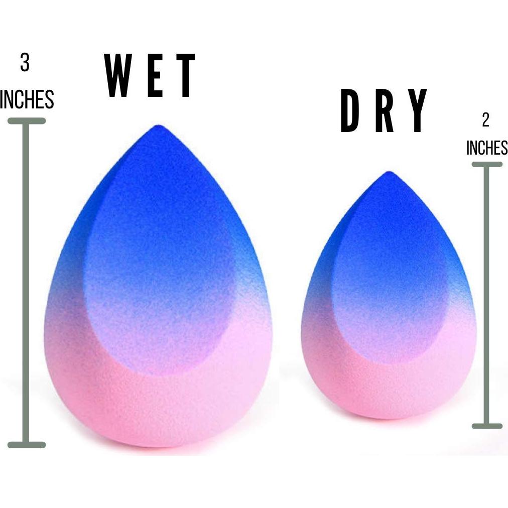 Esponja de Maquillaje Dynec Ombre Azul y Rosa Microfibra 40x60mm