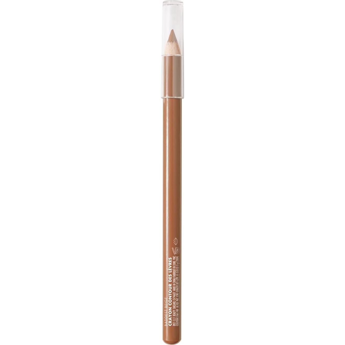 e.l.f. Cream Glide Lip Liner, Highly-Pigmented Pencil For Shaping & Sculpting Lips, Semi-Matte Finish, Vegan & Cruelty-Free, Baddest Beige