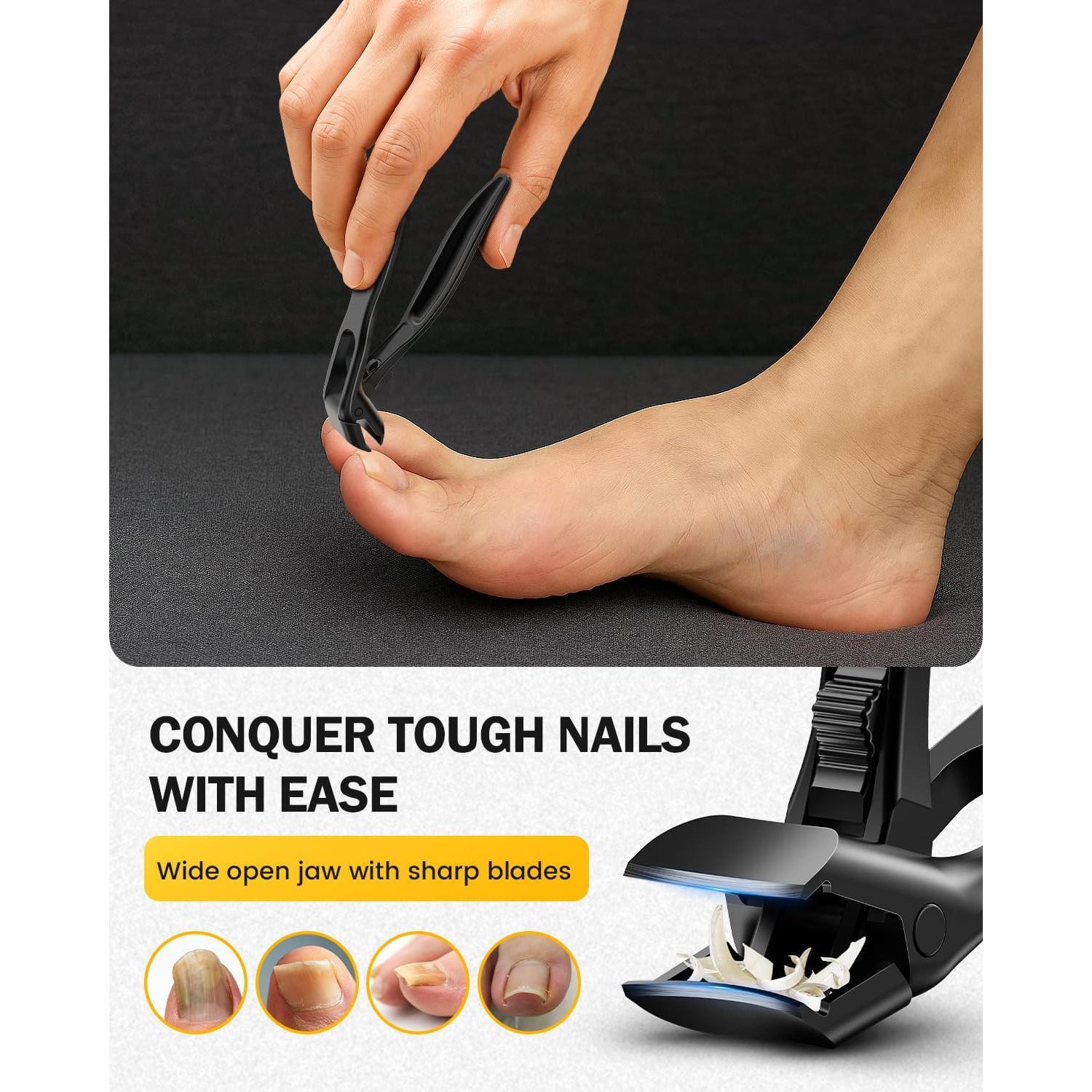 Cortauñas BEZOX Ergonómico para Uñas Gruesas - Negro