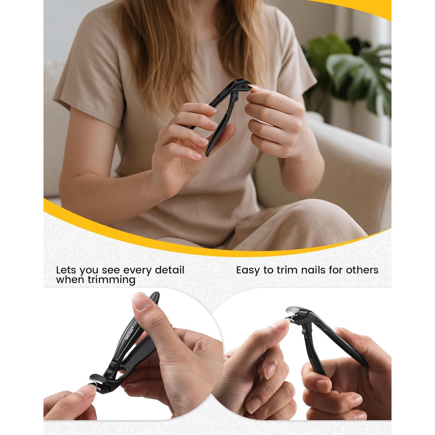 Cortauñas BEZOX Ergonómico para Uñas Gruesas - Negro