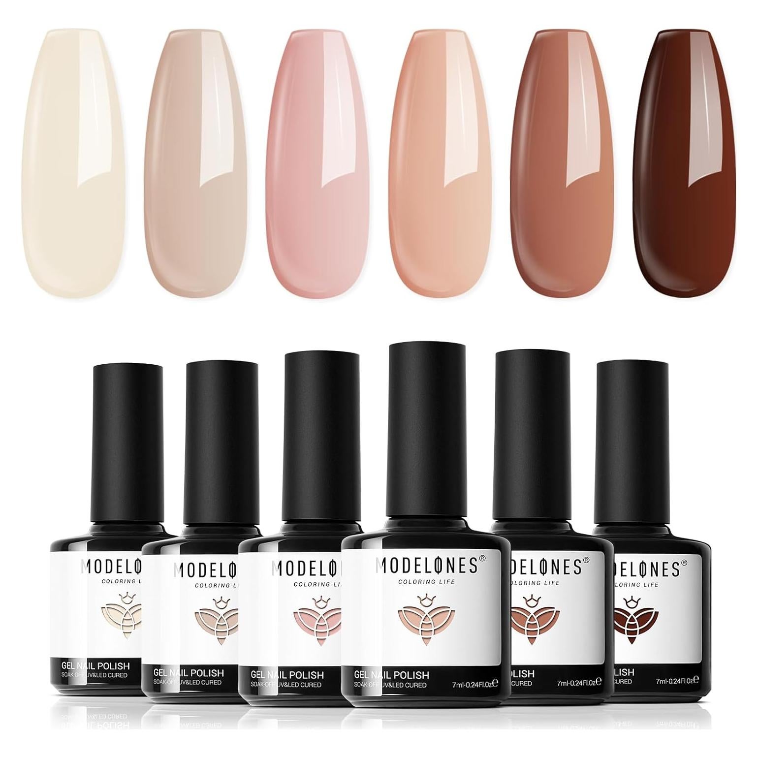 Set de Esmalte en Gel Modelones 6 Colores Nude 7ml