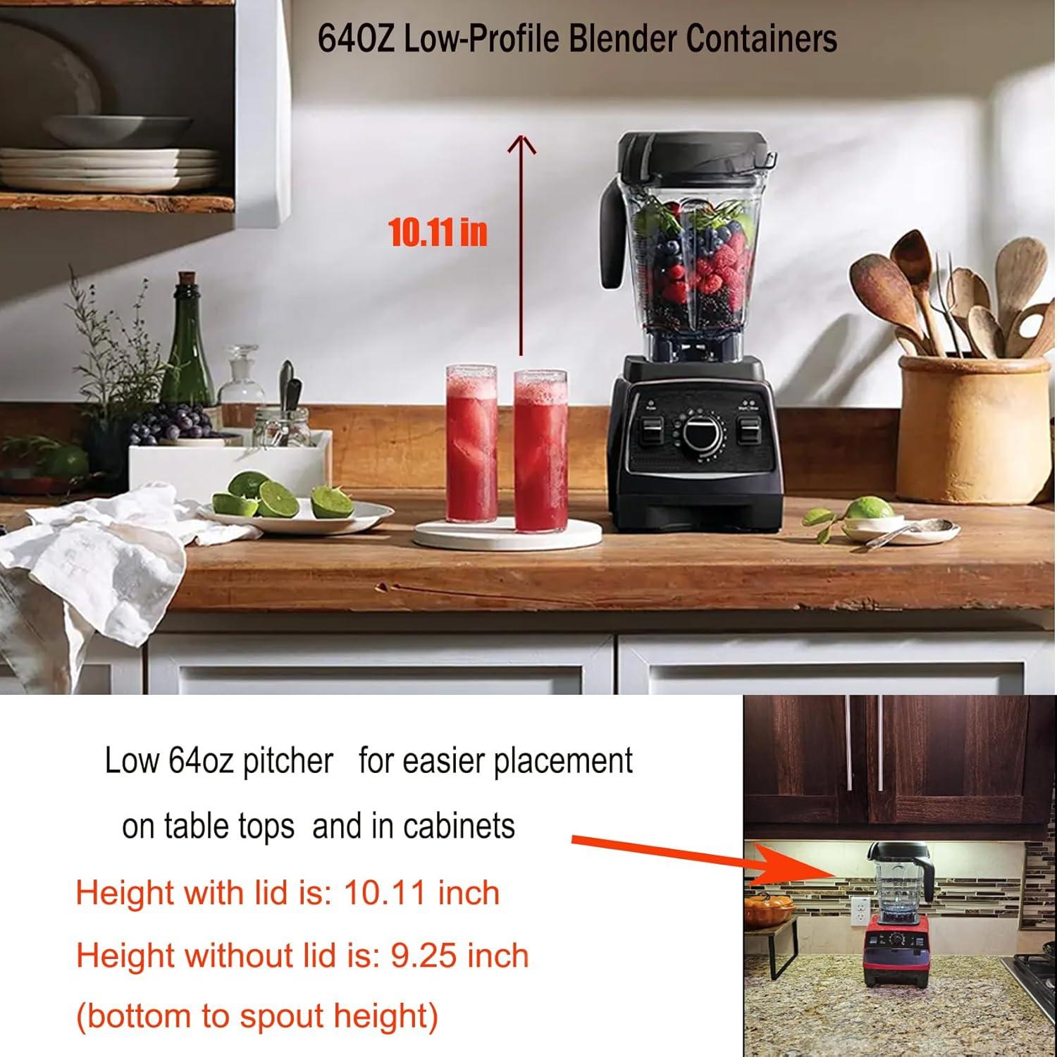 Jarra de licuadora 1.81L Fxsmgdy perfil bajo compatible Vitamix