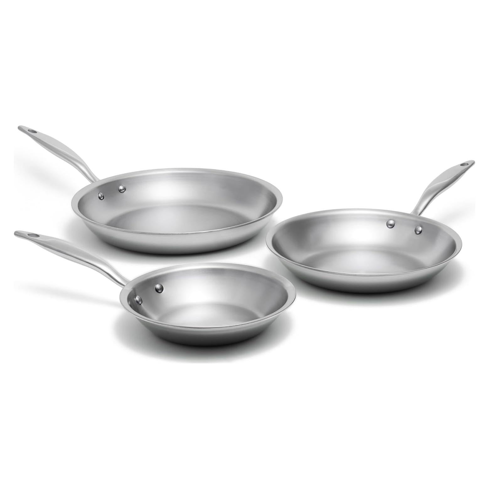 Juego de Sartenes Heritage Steel 3 Piezas Acero Inoxidable