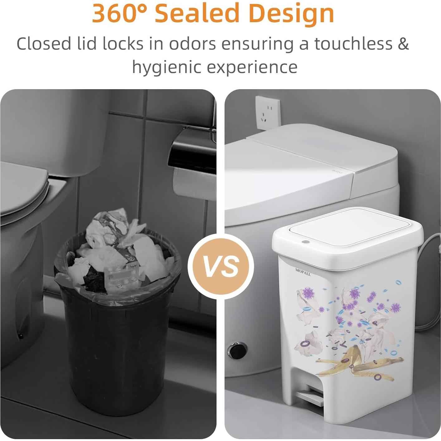 Cubo de Basura MOPALL 7.2L con Tapa Emergente y Pedal