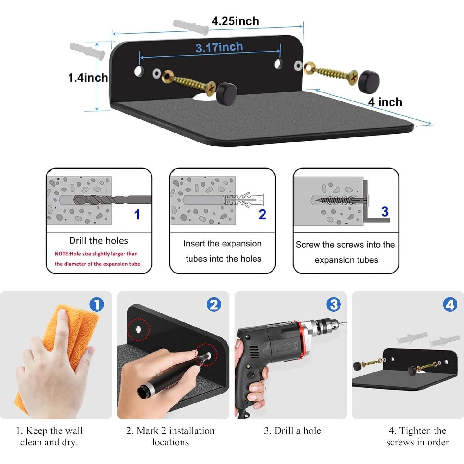 Soporte de Pared para Altavoz Wisding - Metal Negro 2kg