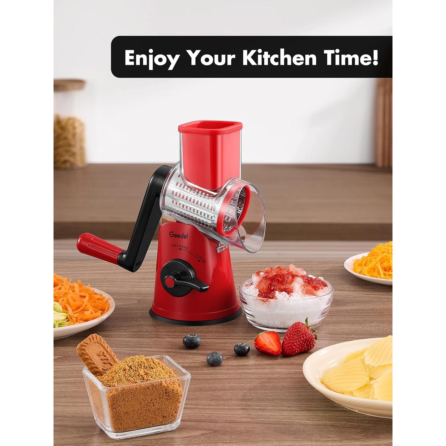 Rallador de Queso Rotatorio Geedel PS-336A5N con 5 Cuchillas