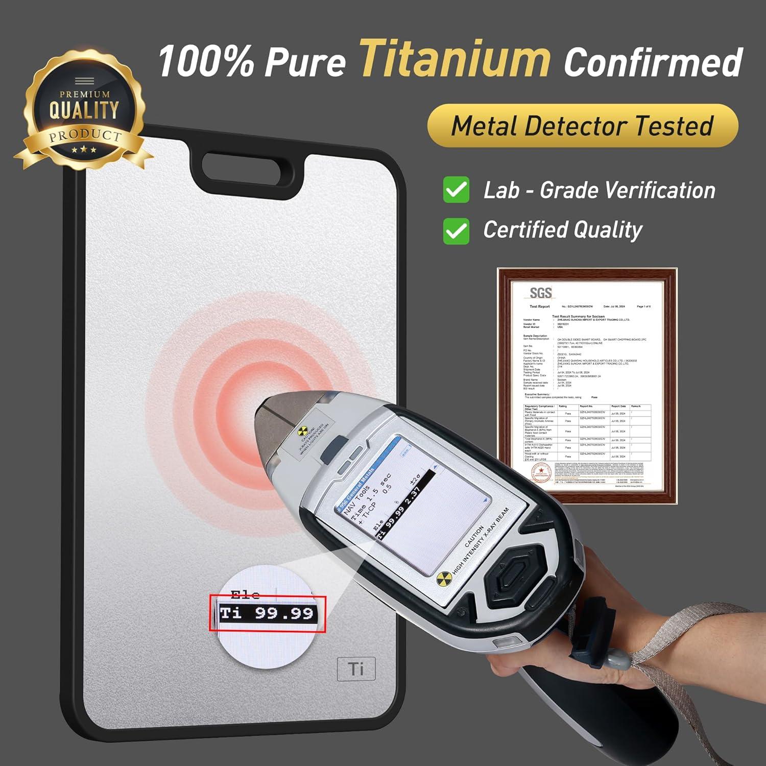 Tabla de Cortar de Titanio Socisen 35.6x24.4cm Doble Cara