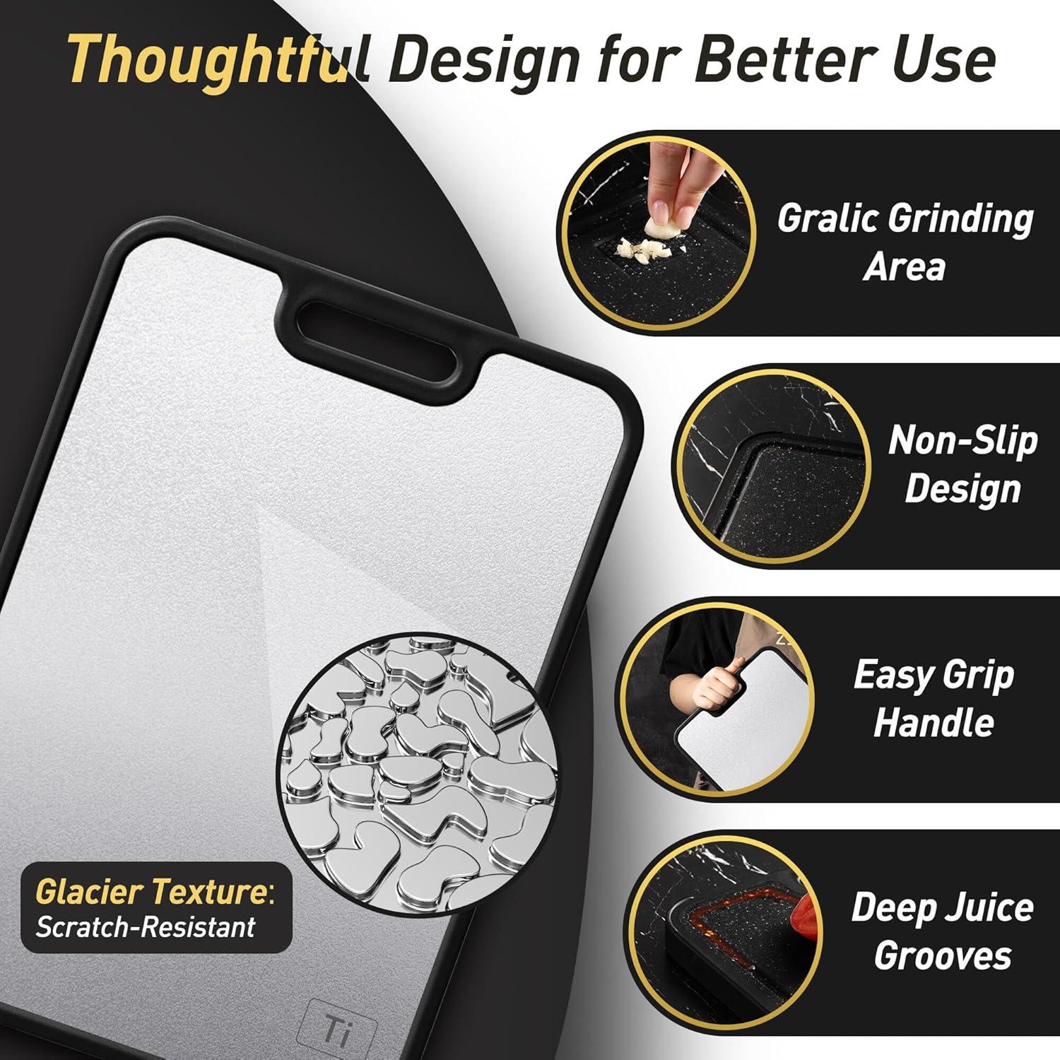 Tabla de Cortar de Titanio Socisen 35.6x24.4cm Doble Cara