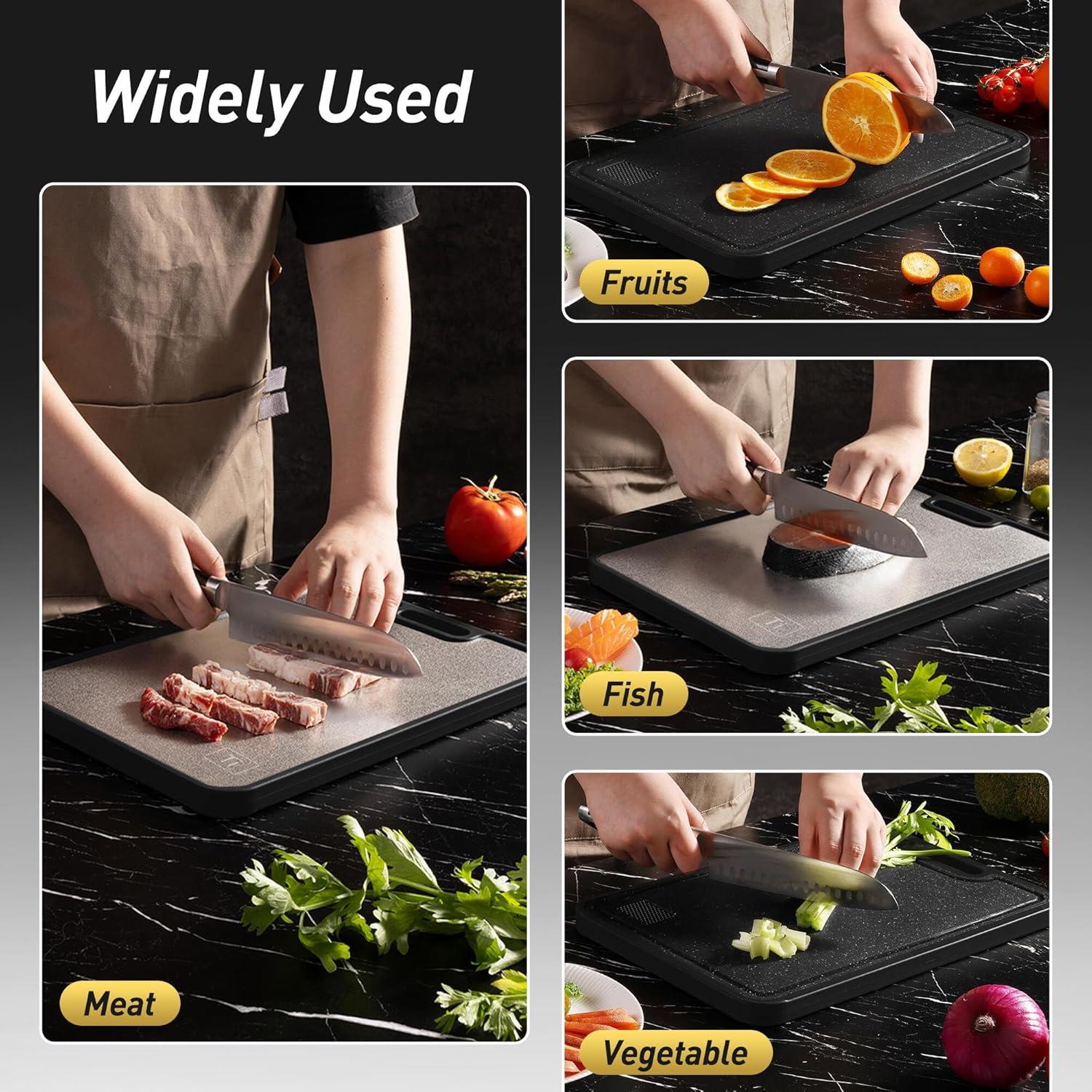 Tabla de Cortar de Titanio Socisen 35.6x24.4cm Doble Cara