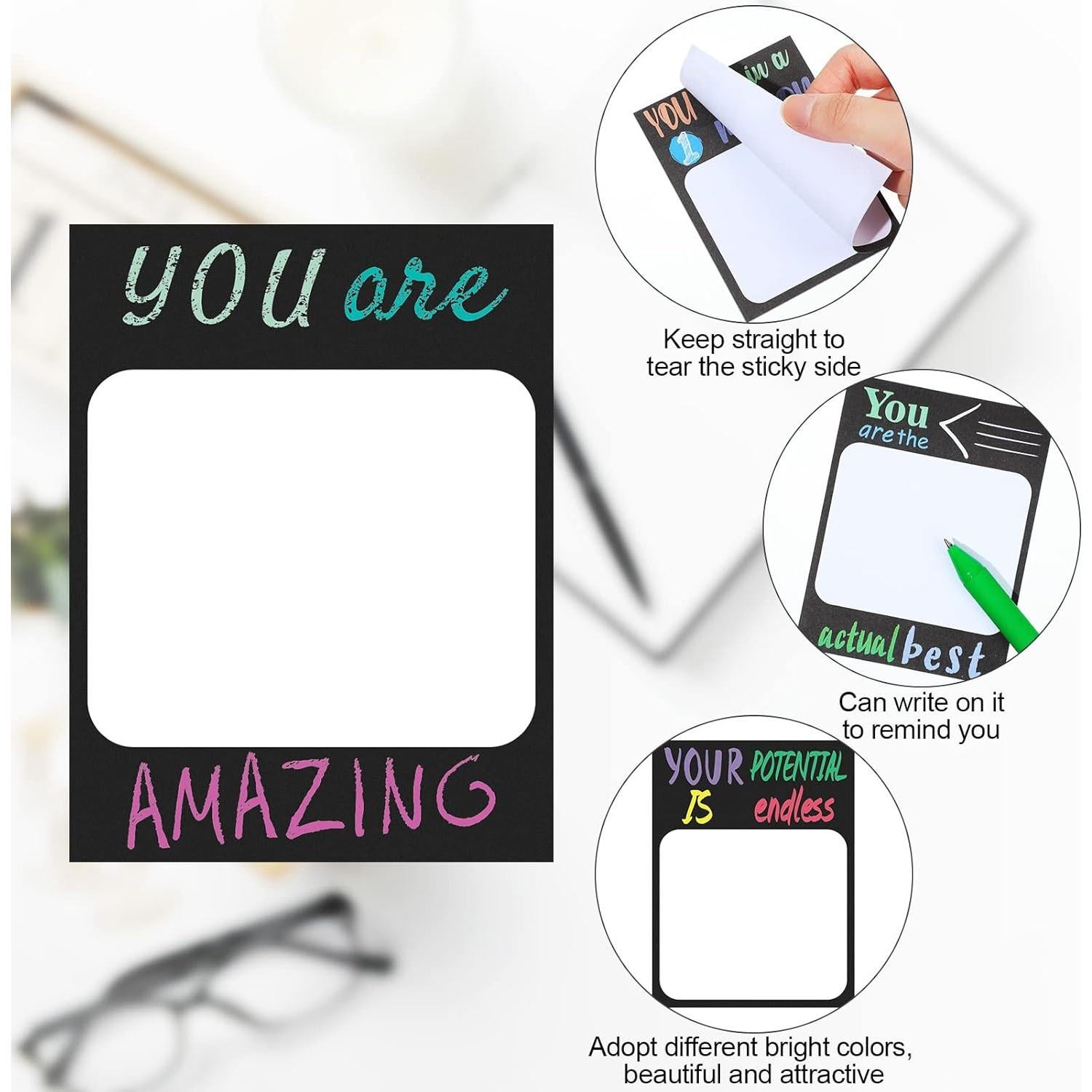 Notas Adhesivas Motivacionales Spakon 12 Pcs 7.6x10 cm