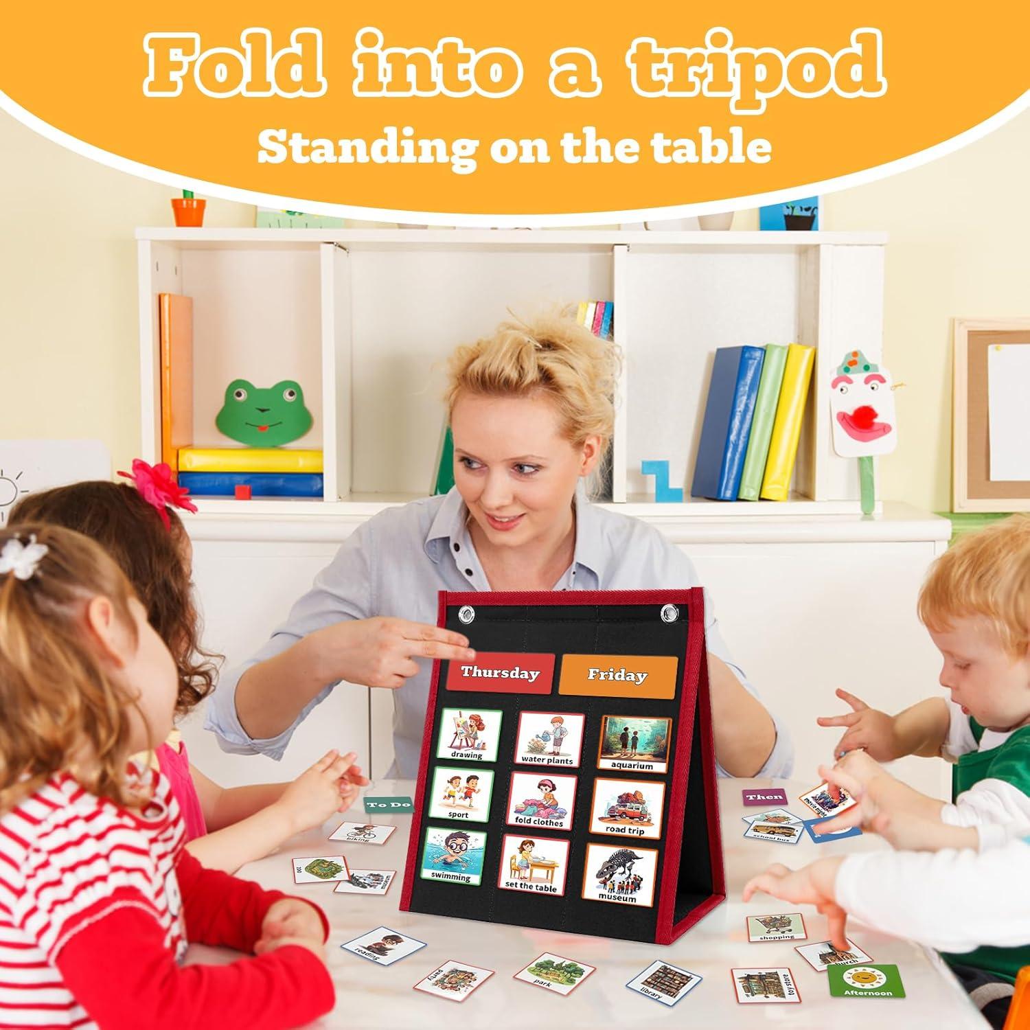 Tablero de Horario Visual PITCOTT para Niños - 103 Tarjetas