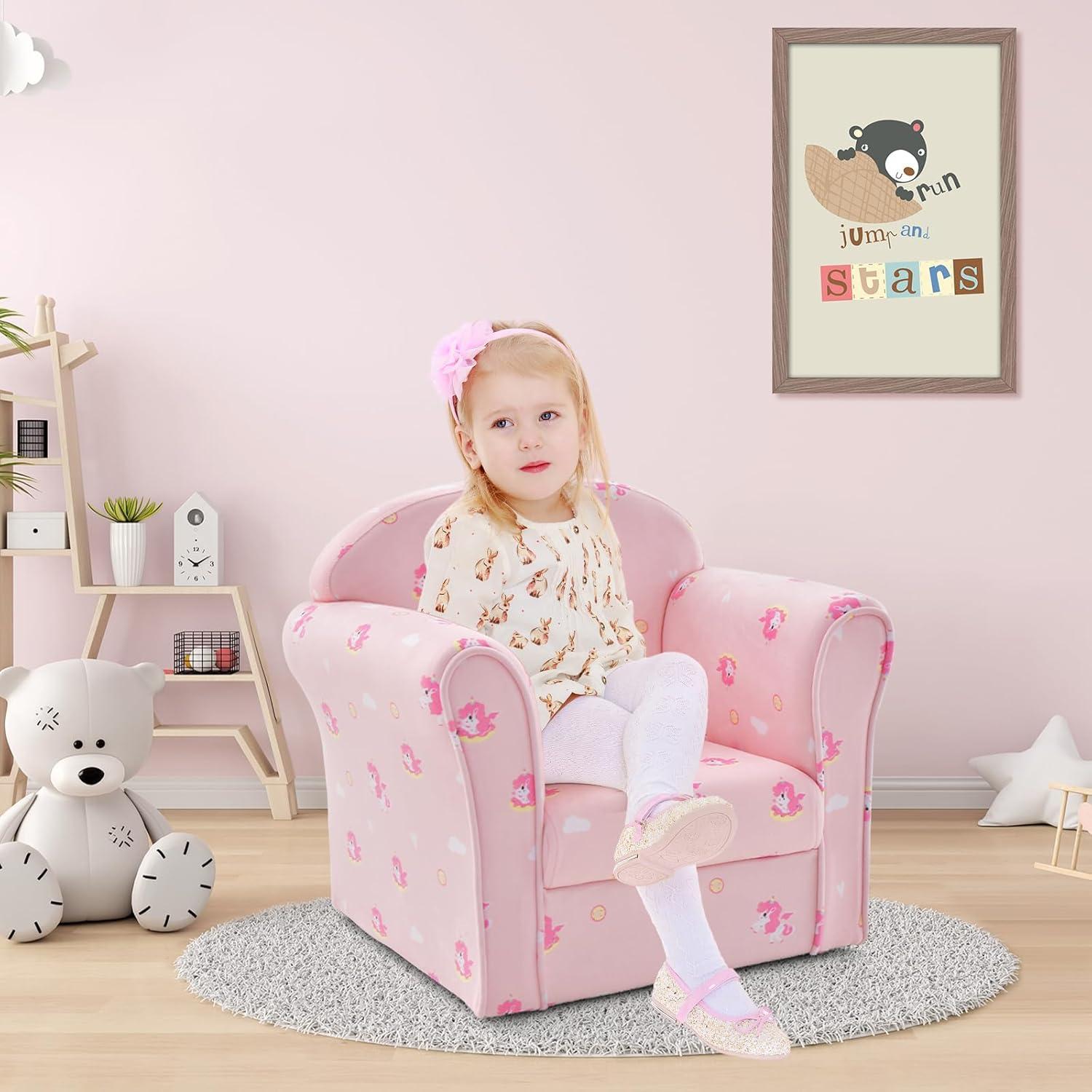 Sofá INFANS para Niños Unicornio, Madera Resistente, 38x43x51cm