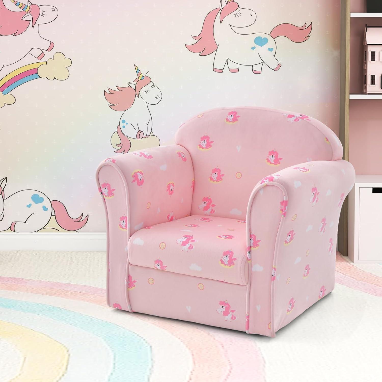Sofá INFANS para Niños Unicornio, Madera Resistente, 38x43x51cm
