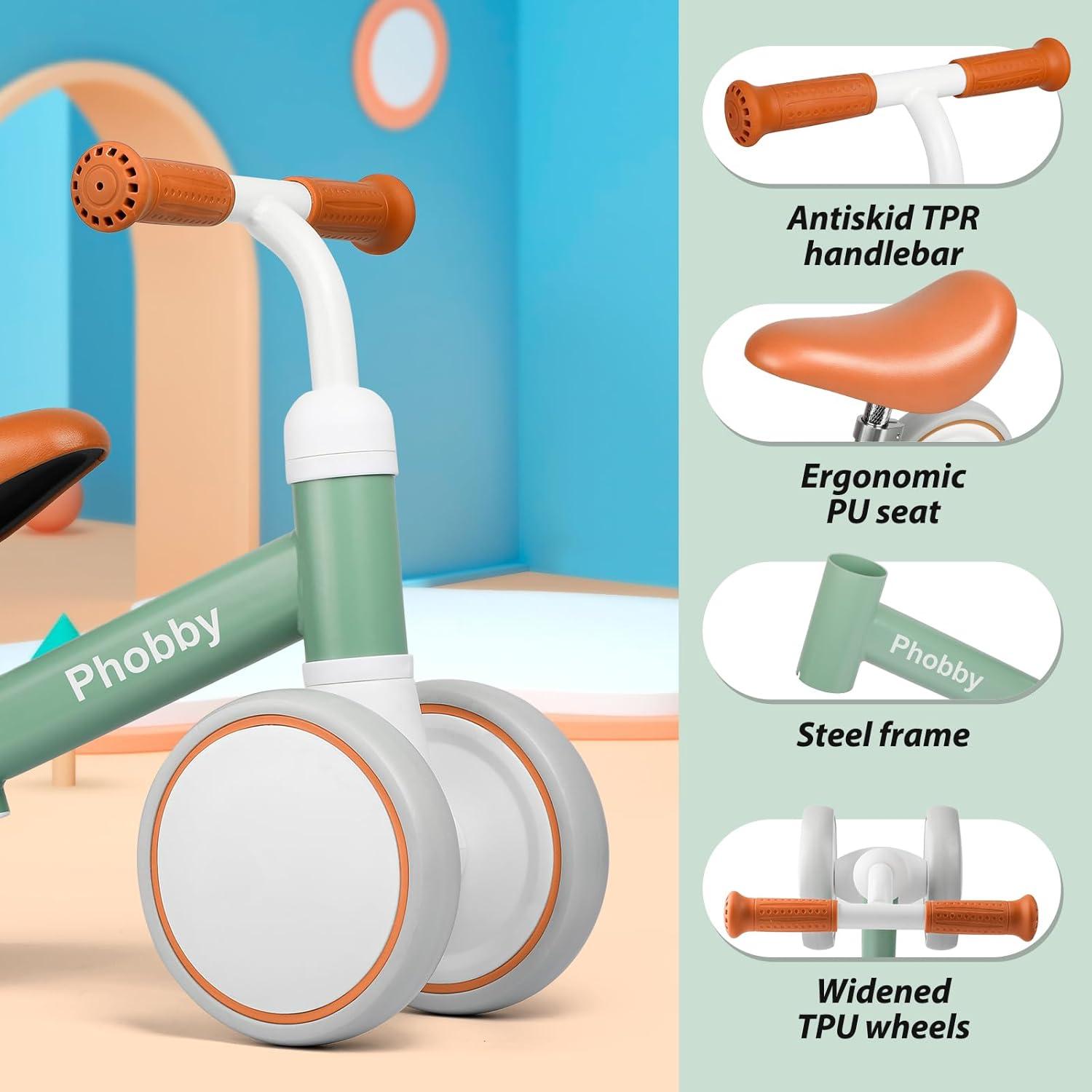 Bicicleta de Equilibrio Phobby para Bebés 1-2 Años Verde
