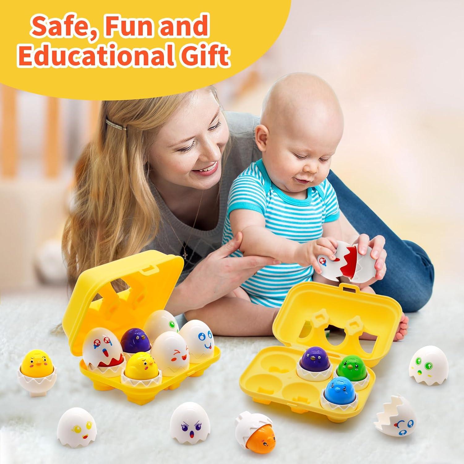 Juguete Educativo MOONTOY Huevos de Clasificación para Niños 1-3 Años