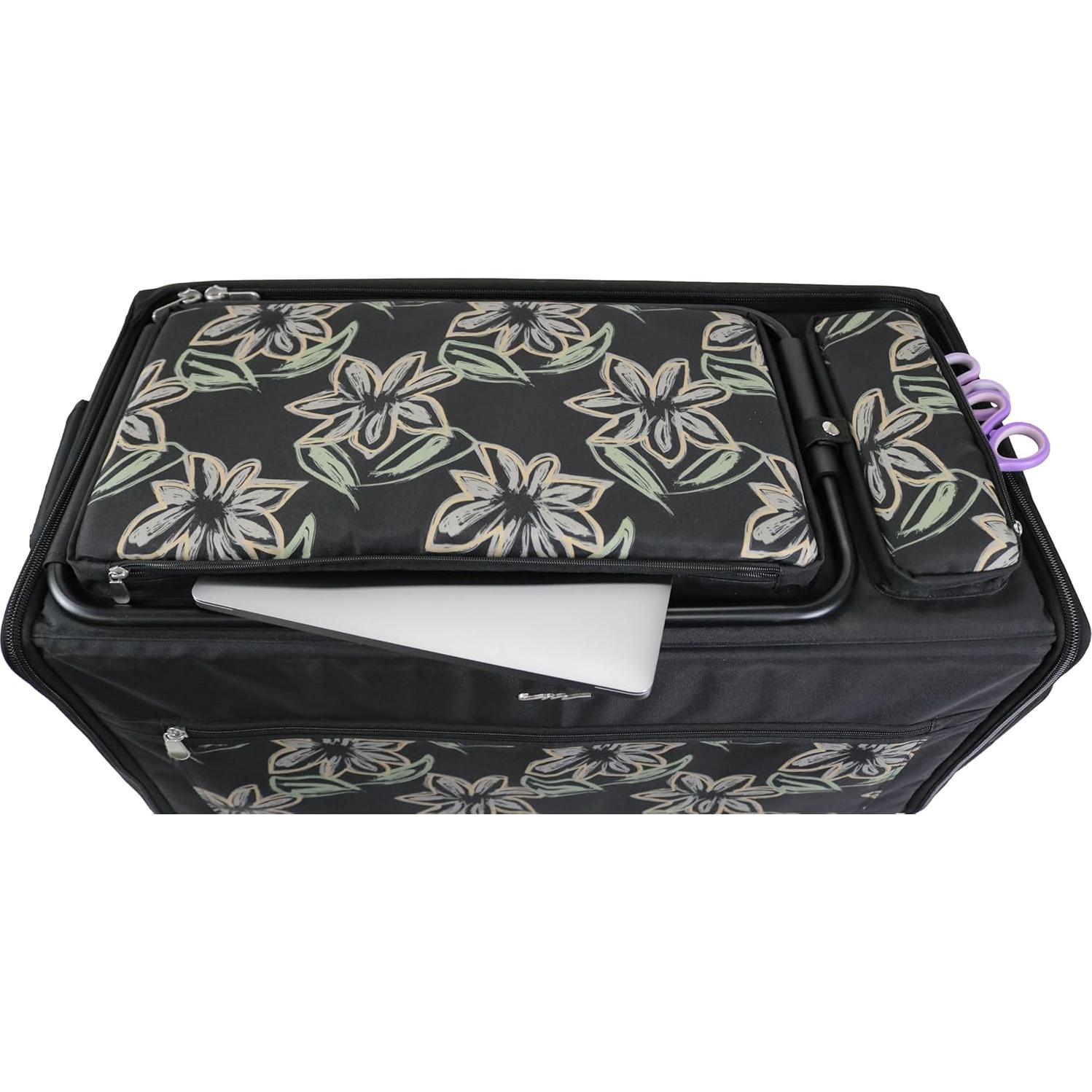 Estuche de Máquina de Coser Todo Mary Jumbo Floral Negro