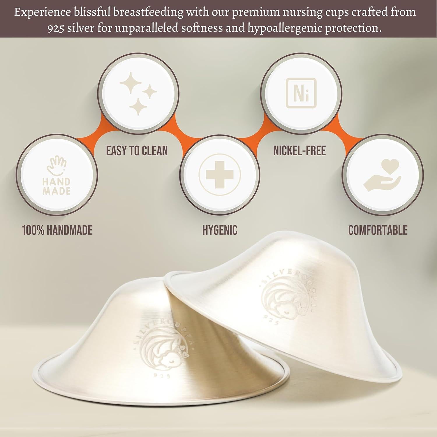Tazas de lactancia hipoalergénicas Silvercuppa - Plata 925