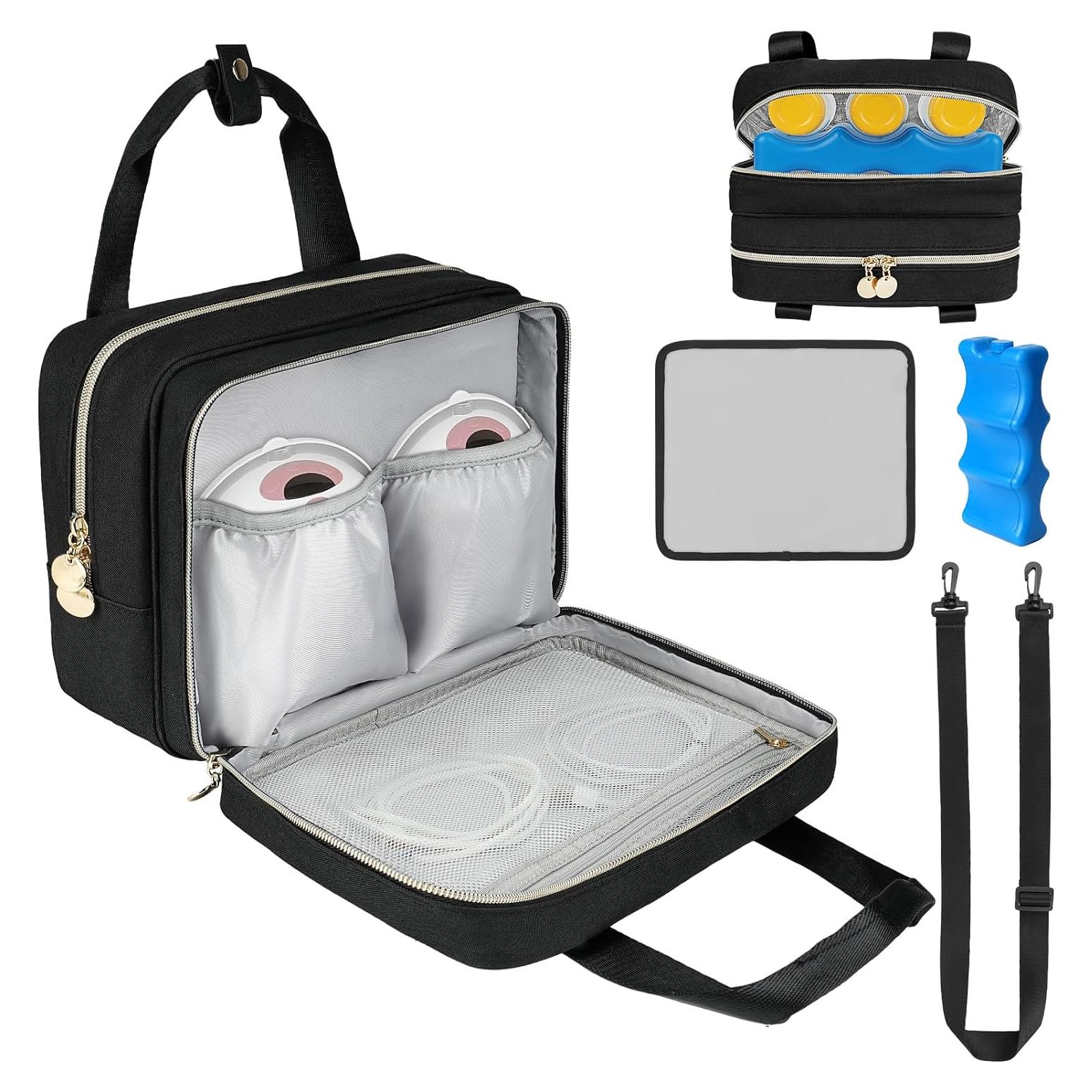 Bolsa de Extractor de Leche Portátil Momcozy Negra con Enfriador