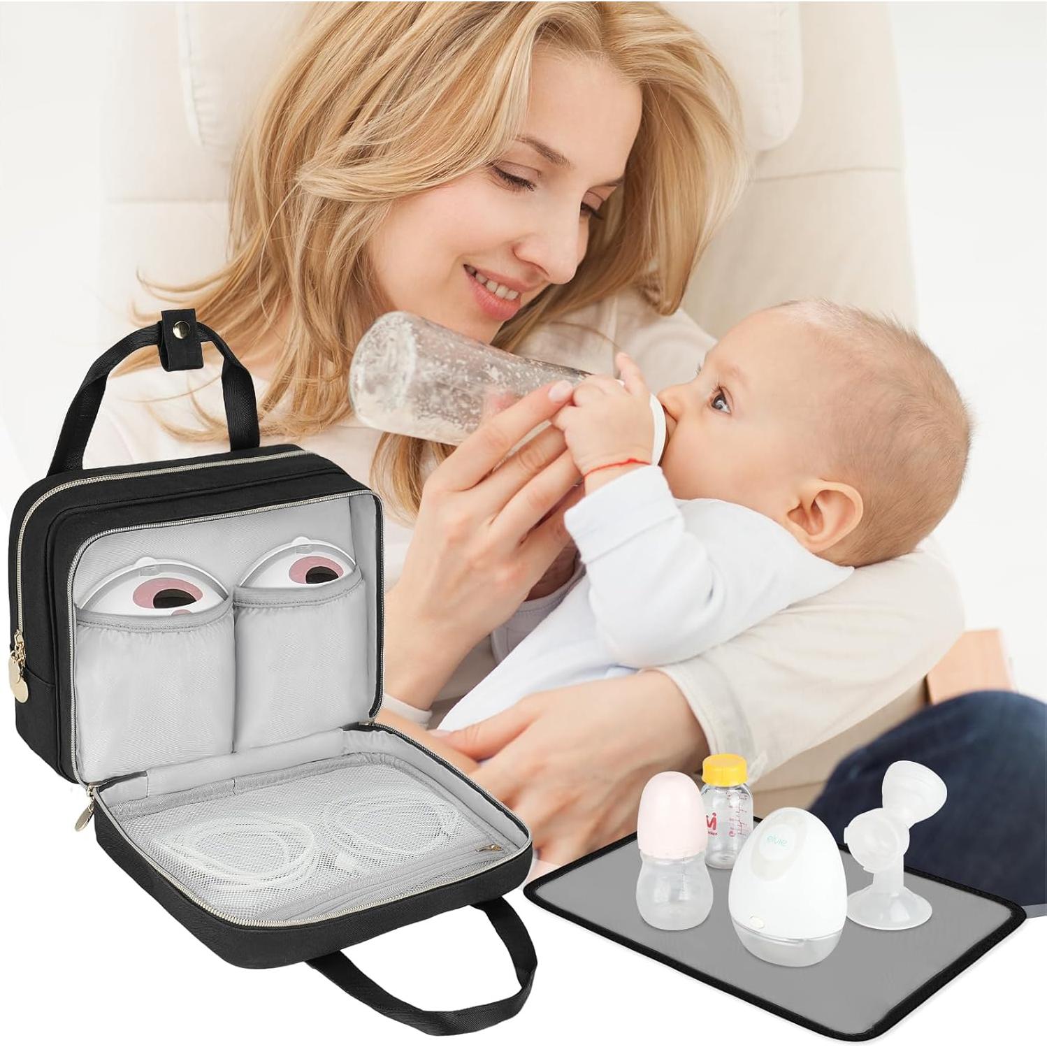 Bolsa de Extractor de Leche Portátil Momcozy Negra con Enfriador