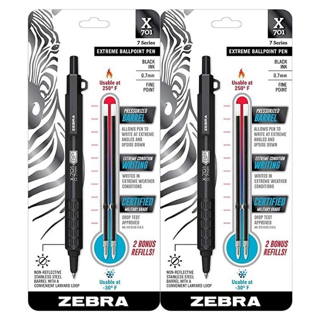 Bolígrafo Retráctil Zebra Pen X-701, Punta Fina 0.7mm, Tinta Negra