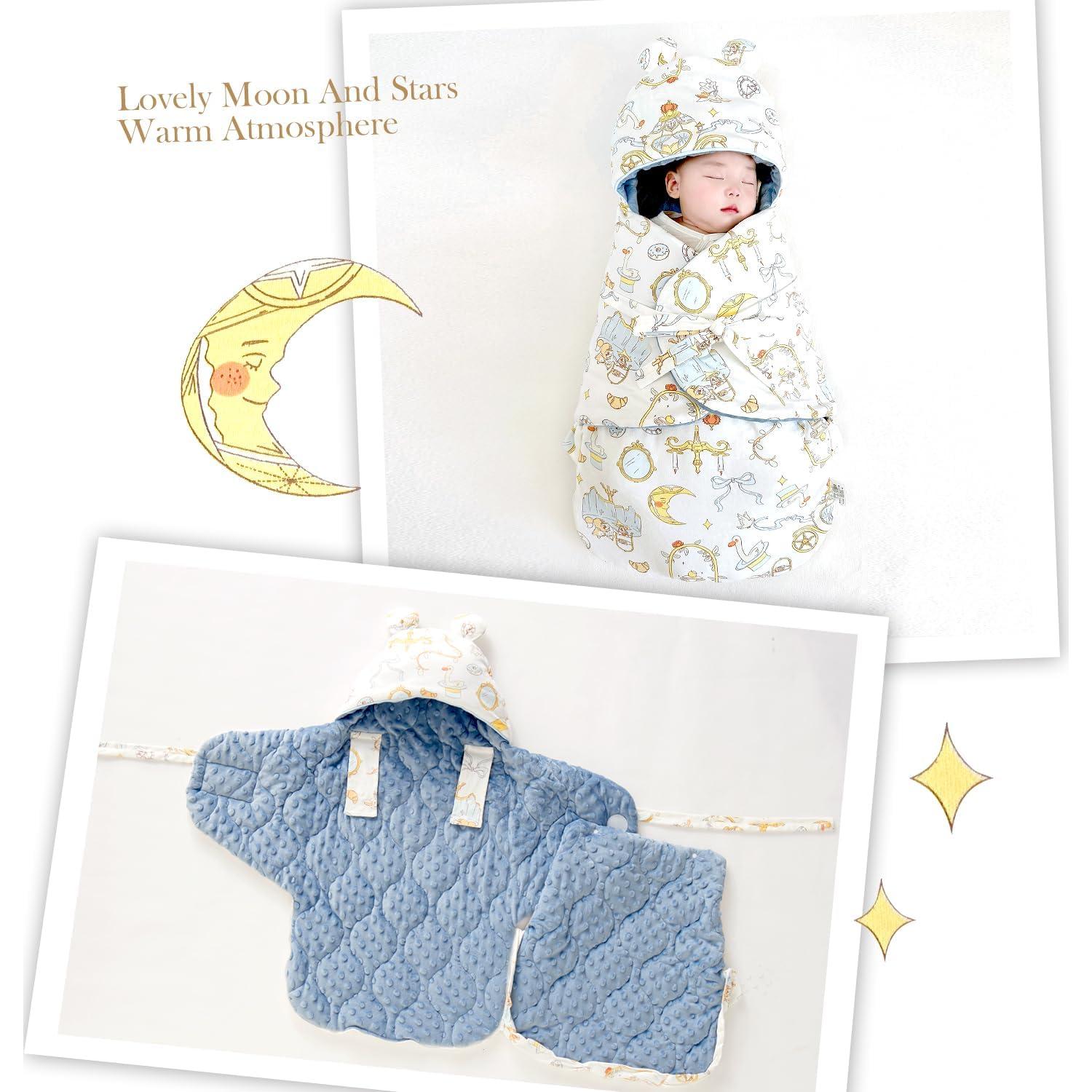 Saco de Sueño Ajustable YJLMLY para Bebés 0-3 Meses Azul