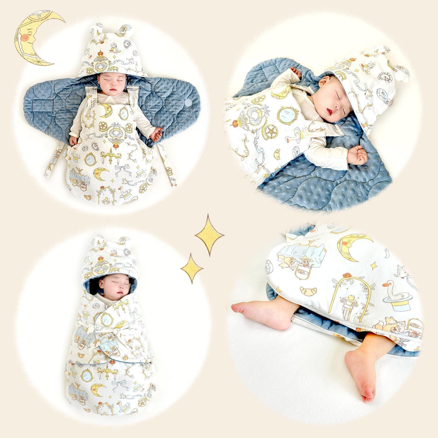 Saco de Sueño Ajustable YJLMLY para Bebés 0-3 Meses Azul