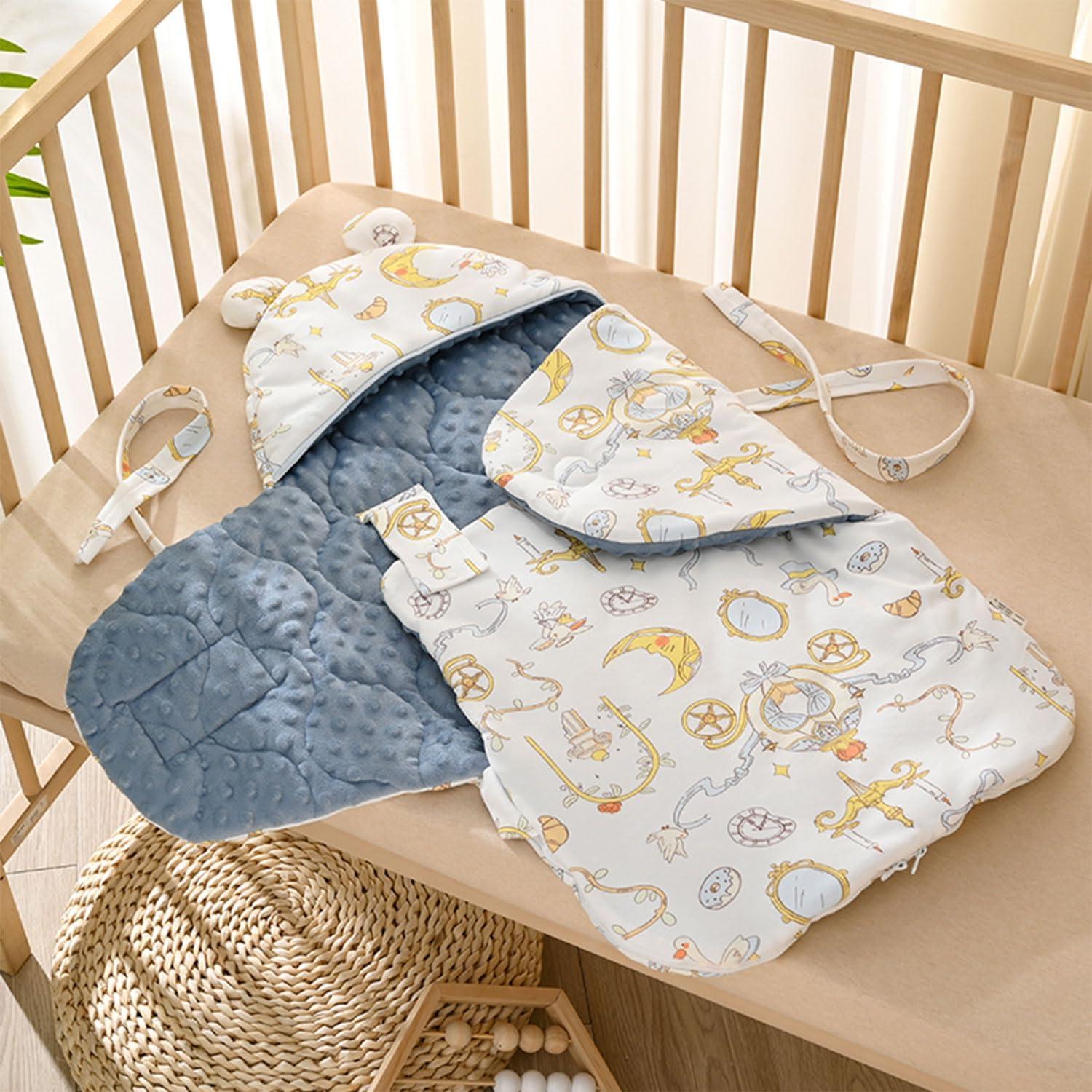 Saco de Sueño Ajustable YJLMLY para Bebés 0-3 Meses Azul