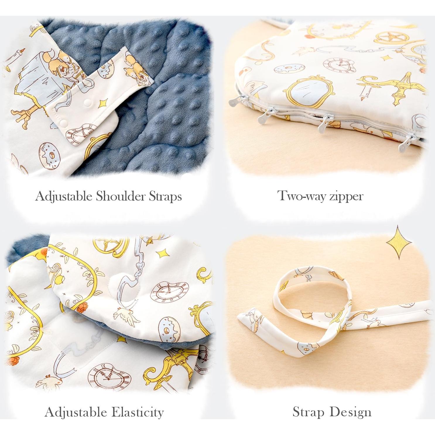 Saco de Sueño Ajustable YJLMLY para Bebés 0-3 Meses Azul