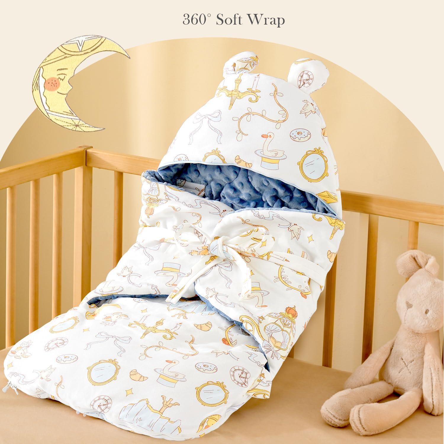 Saco de Sueño Ajustable YJLMLY para Bebés 0-3 Meses Azul