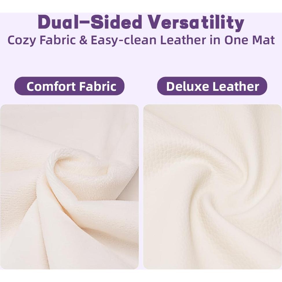 Alfombra de Juego Acolchada 127x127 cm Beige PU Franela