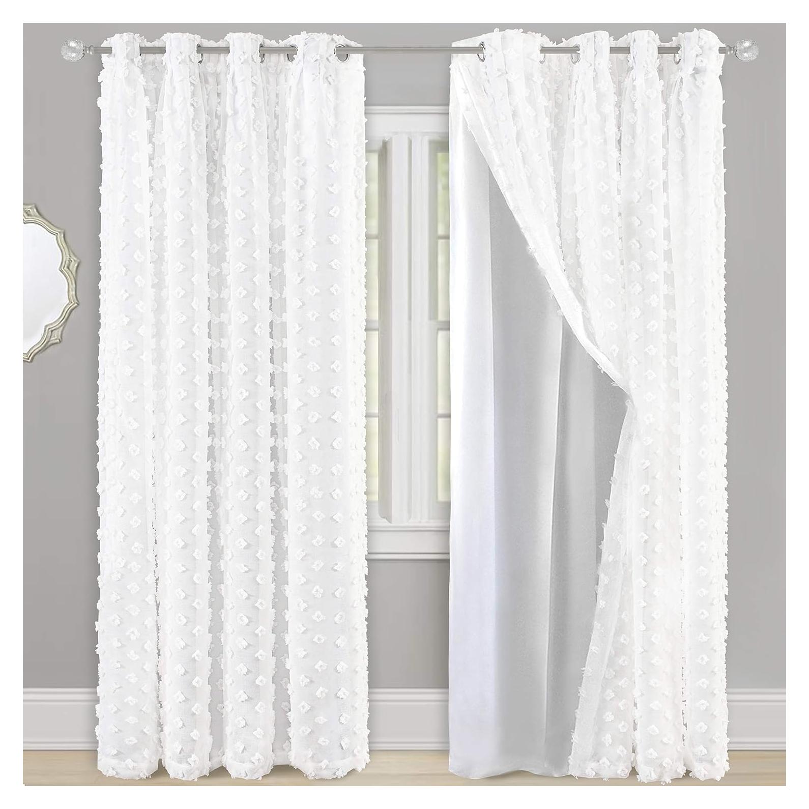 Cortina Plisada Blackout DriftAway 132x213 cm Blanca con Ojetes