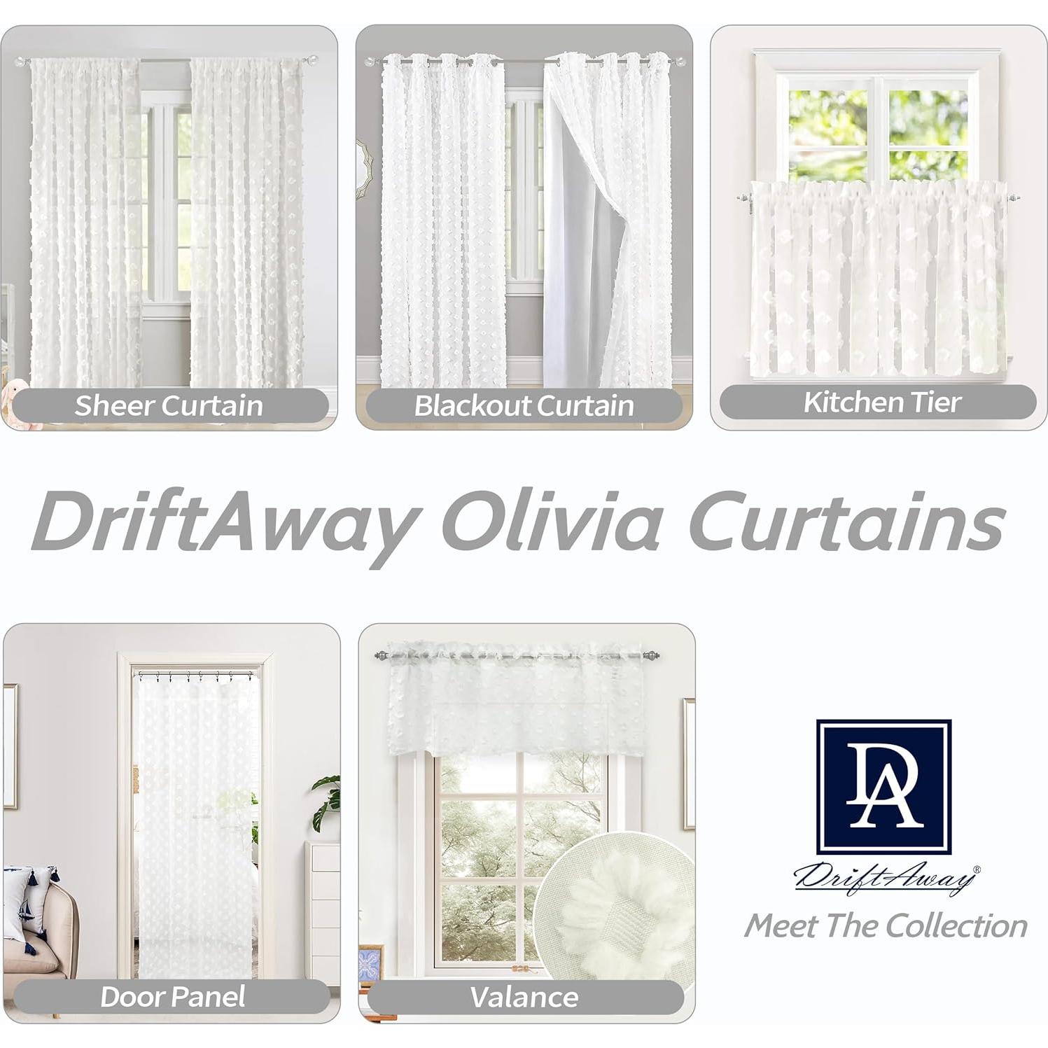 Cortina Plisada Blackout DriftAway 132x213 cm Blanca con Ojetes