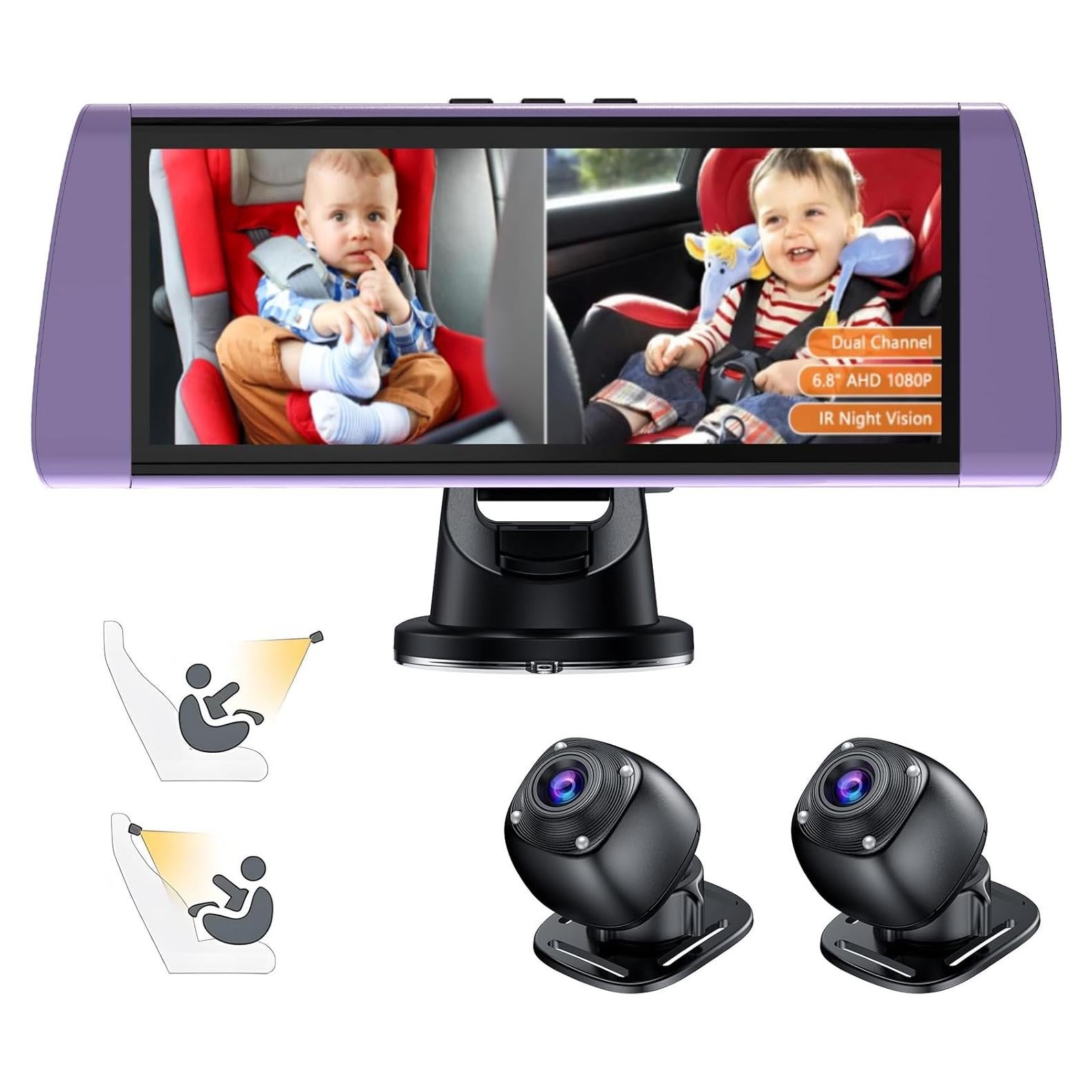Cámara de Auto para Bebés BOEYOS BM300 Pantalla 7" HD