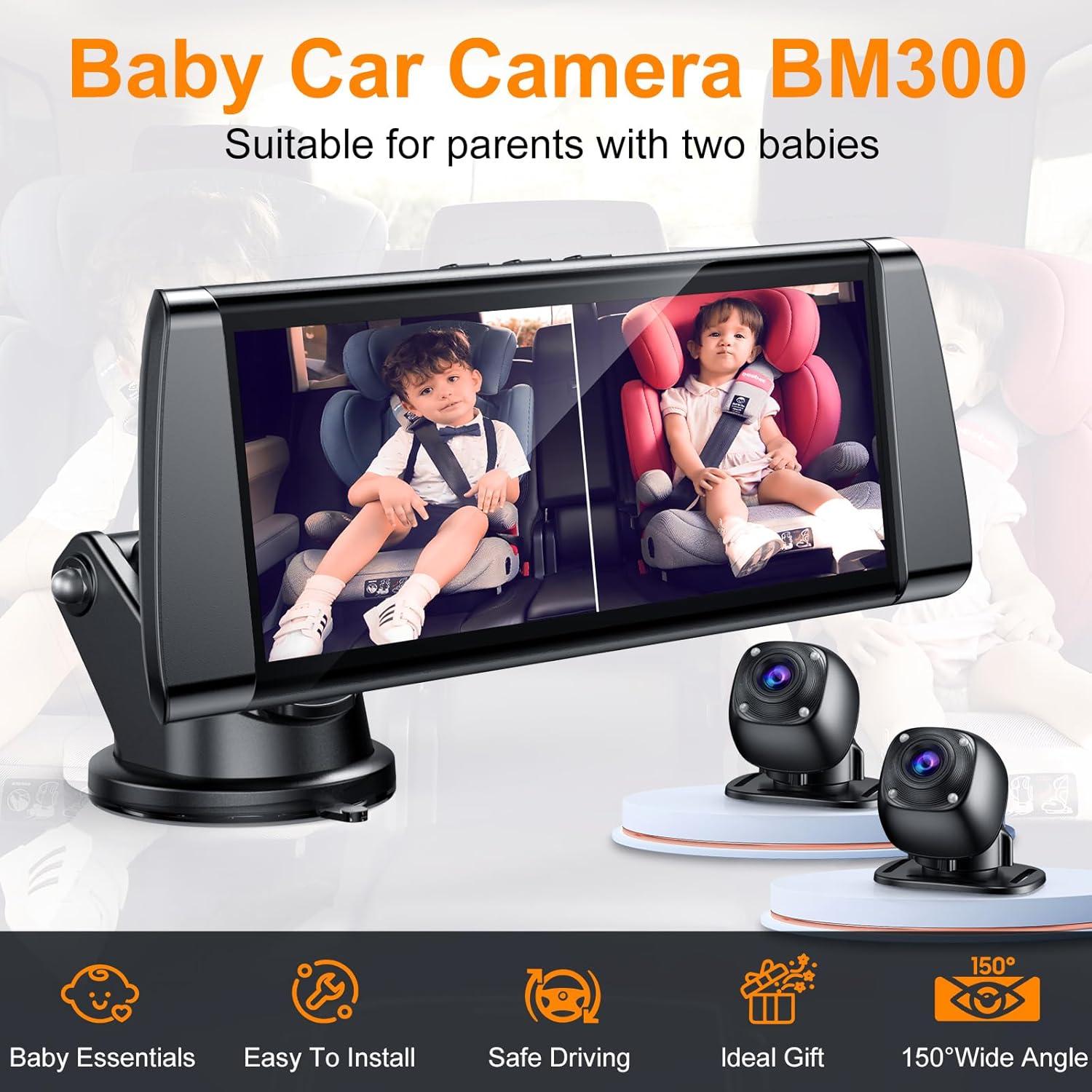 Cámara de Auto para Bebés BOEYOS BM300 Pantalla 7" HD