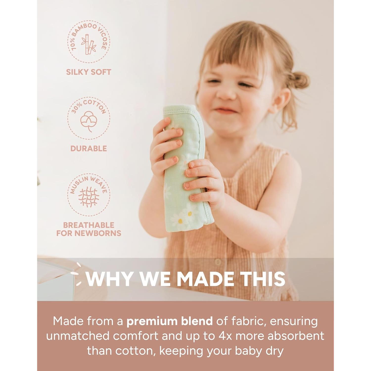 Toallitas de Baño Orgánicas Nightingale 30x30 cm - Paquete de 6