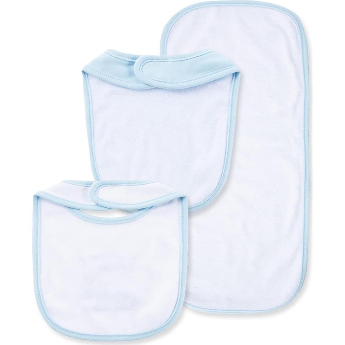 Set de Baberos y Paño para Eructar Little Me Algodón Azul