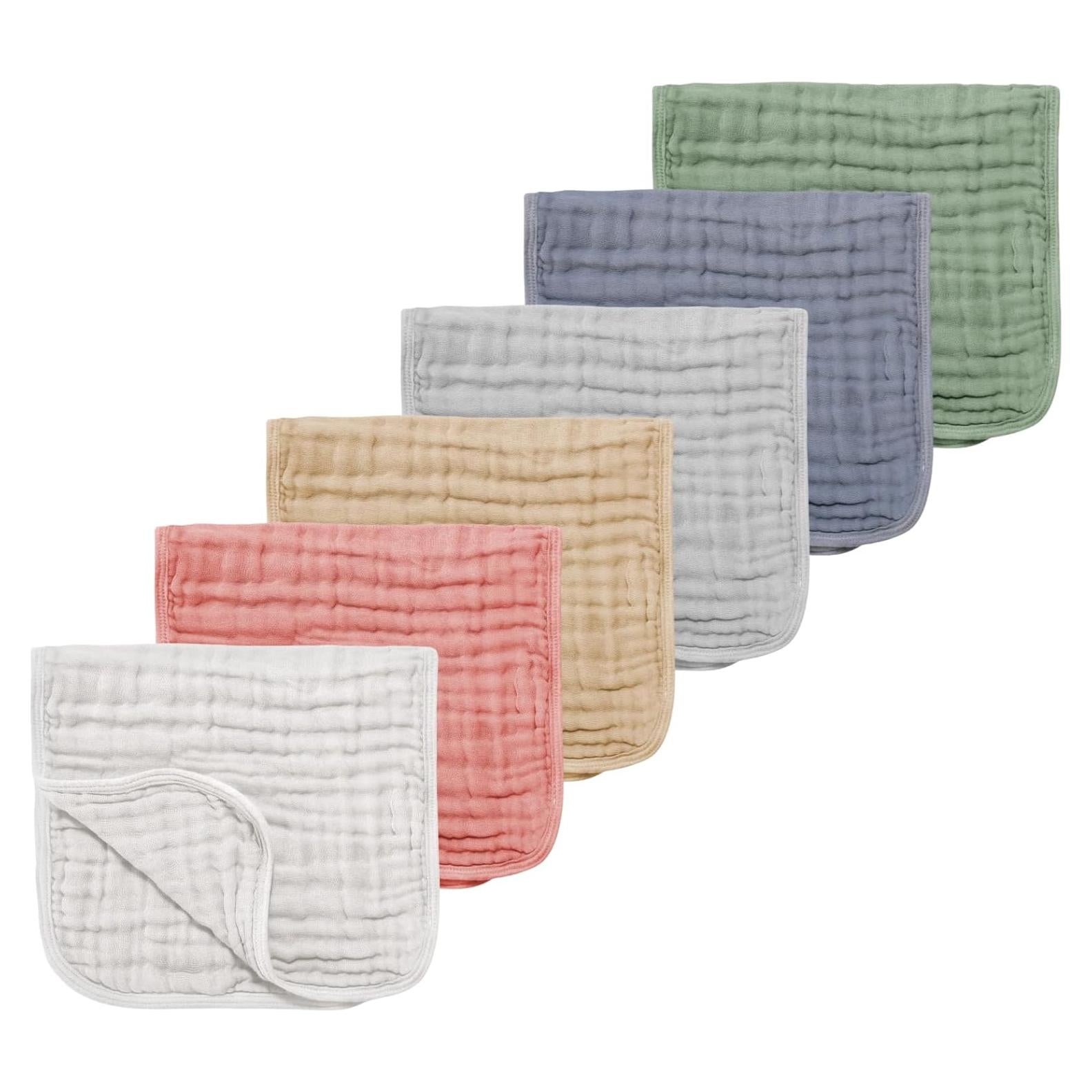 Paños de Eructo TDHD 100% Algodón Muselina 6 Piezas 45.72x25.4cm