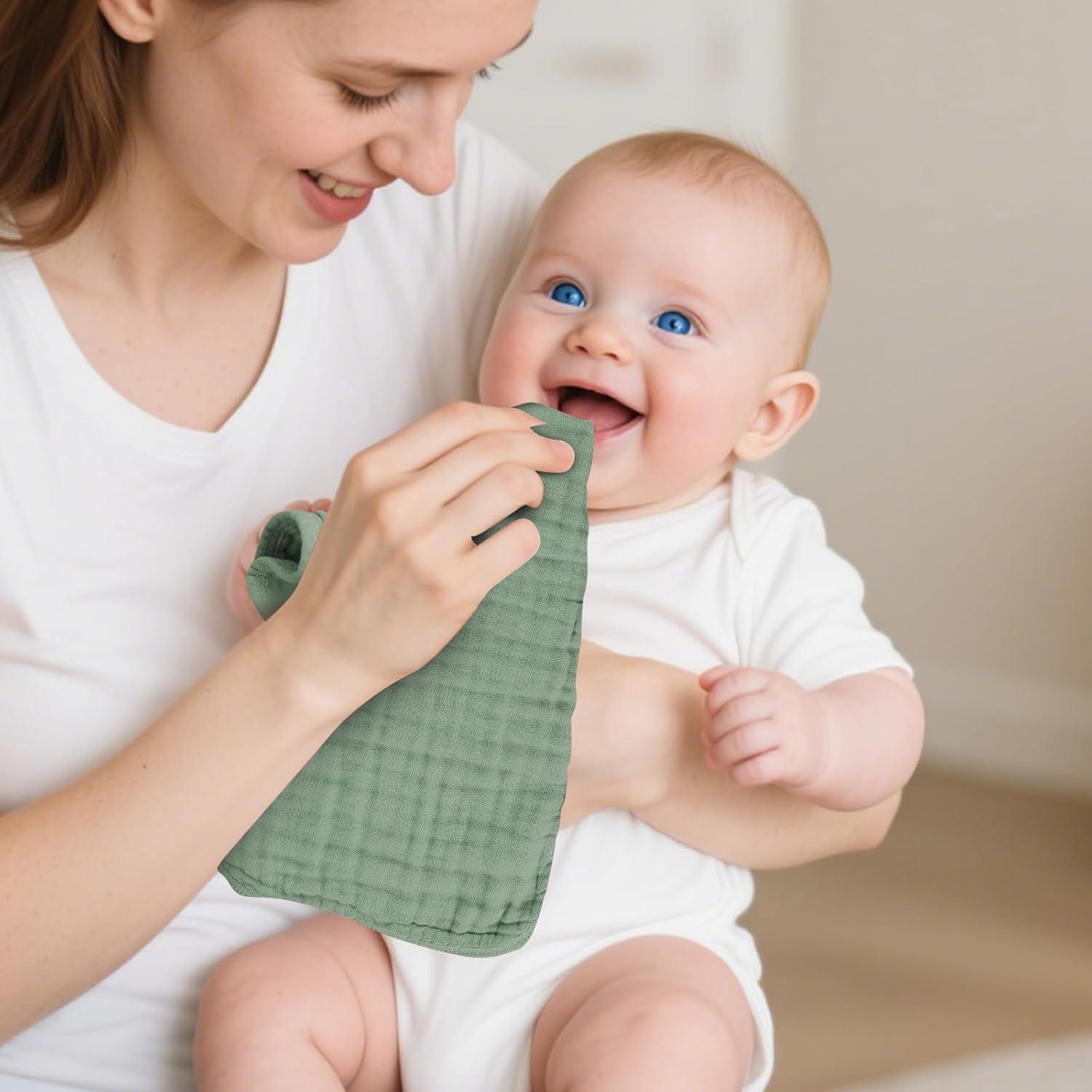 Paños de Eructo TDHD 100% Algodón Muselina 6 Piezas 45.72x25.4cm