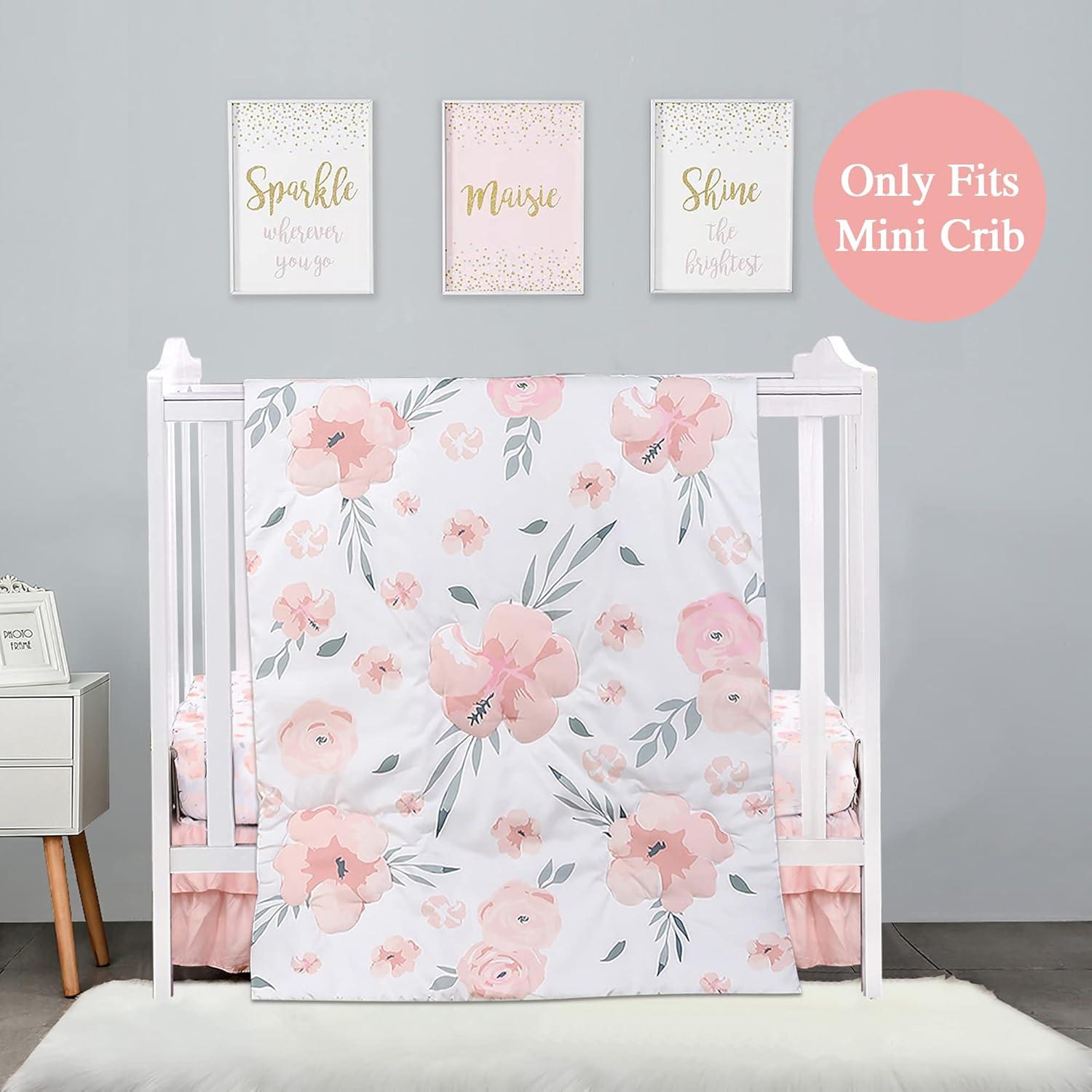 Juego de Ropa de Cuna Mini 3 Piezas PINNKKU Floral