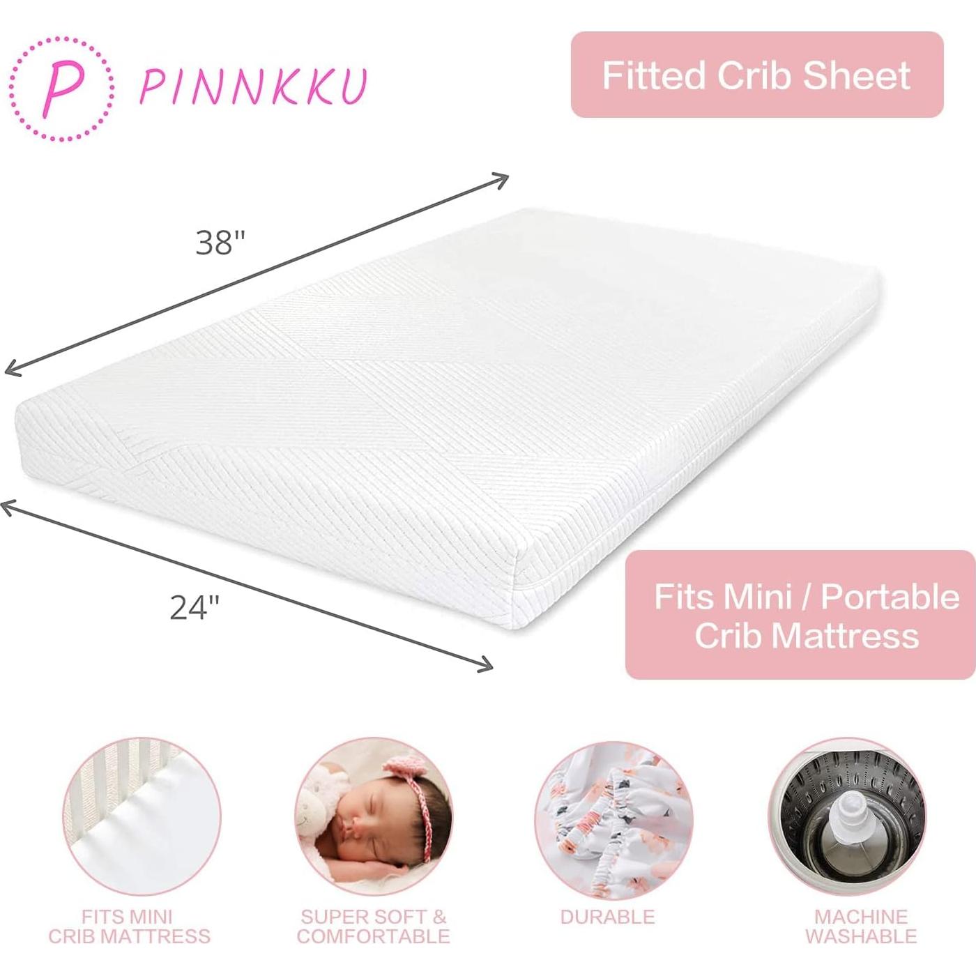 Juego de Ropa de Cuna Mini 3 Piezas PINNKKU Floral