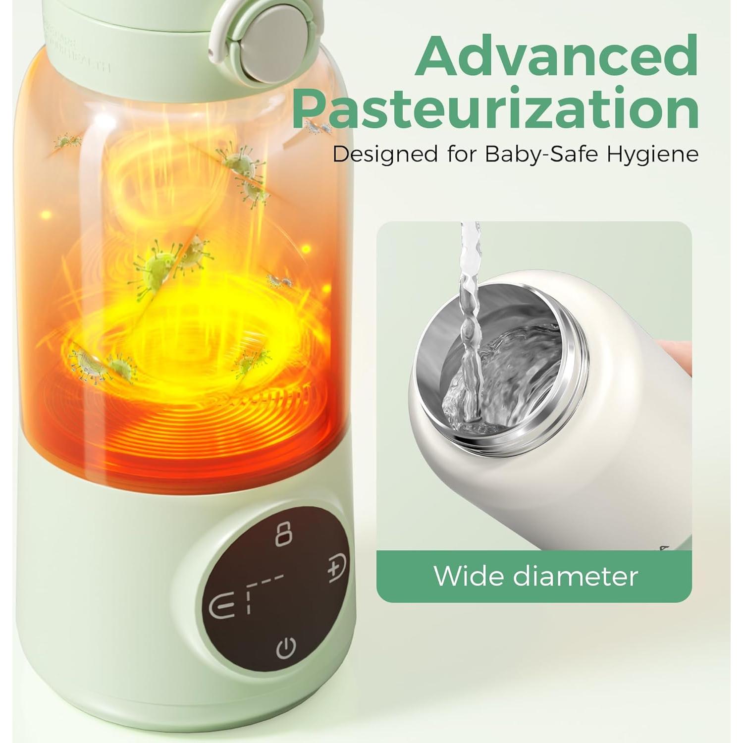 Calentador de Botellas Portátil HEYAXA 443ml con Batería 12000mAh