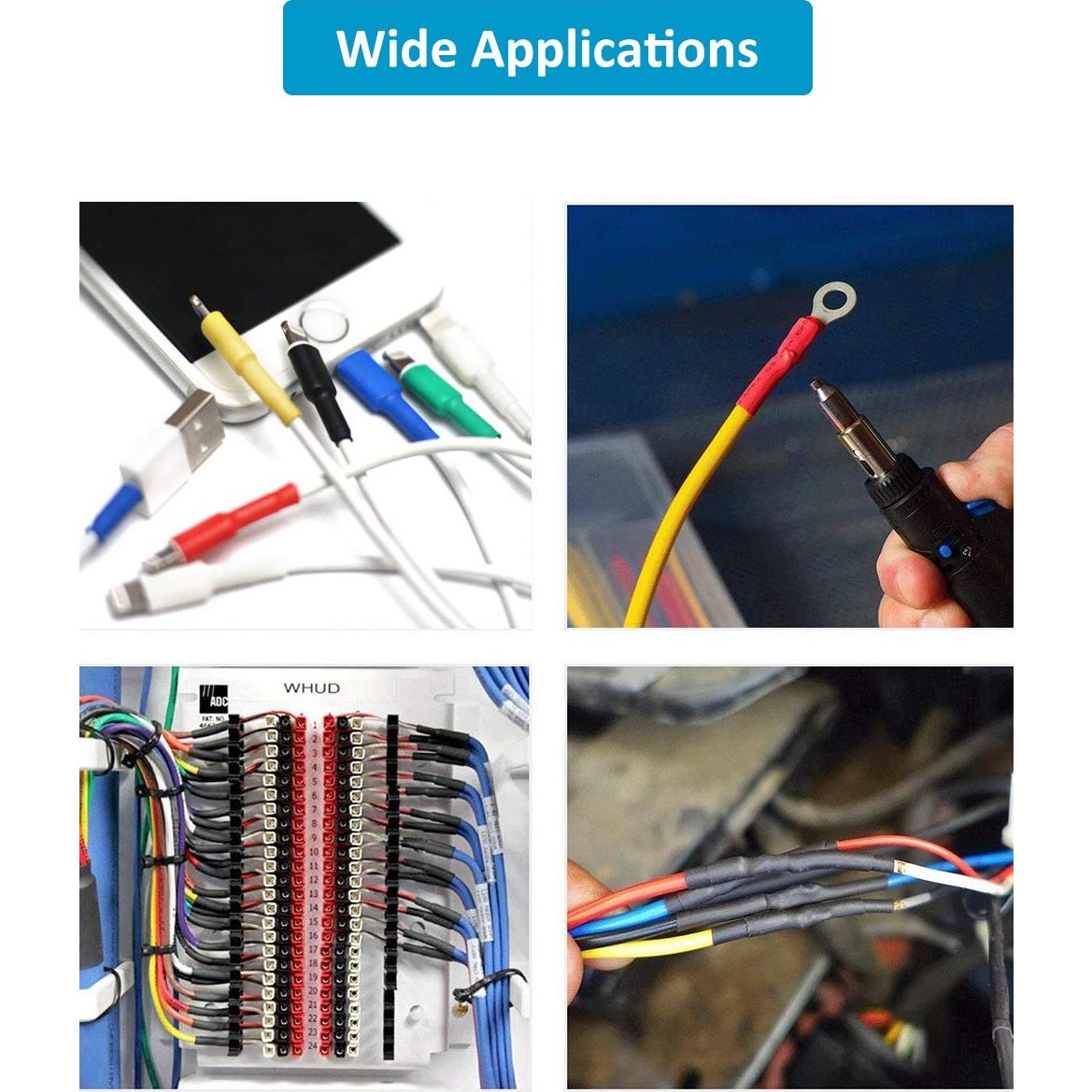 Kit 650 Tubos Termoretráctiles Negros innhom 2:1 Aislantes