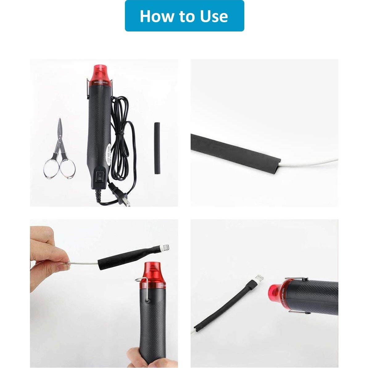 Kit 650 Tubos Termoretráctiles Negros innhom 2:1 Aislantes