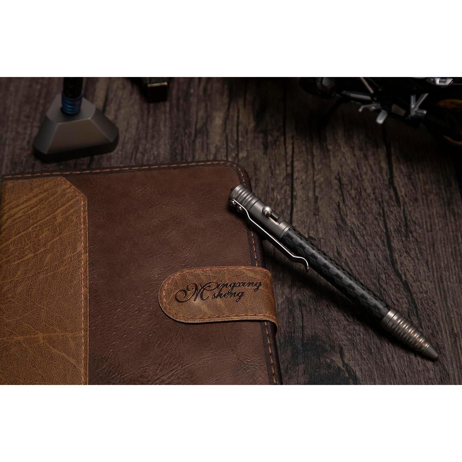 Bolígrafo Táctico TACRAY de Titanio y Carbono EDC Gris