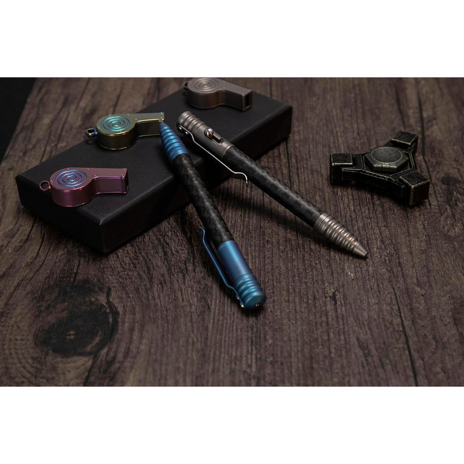 Bolígrafo Táctico TACRAY de Titanio y Carbono EDC Gris