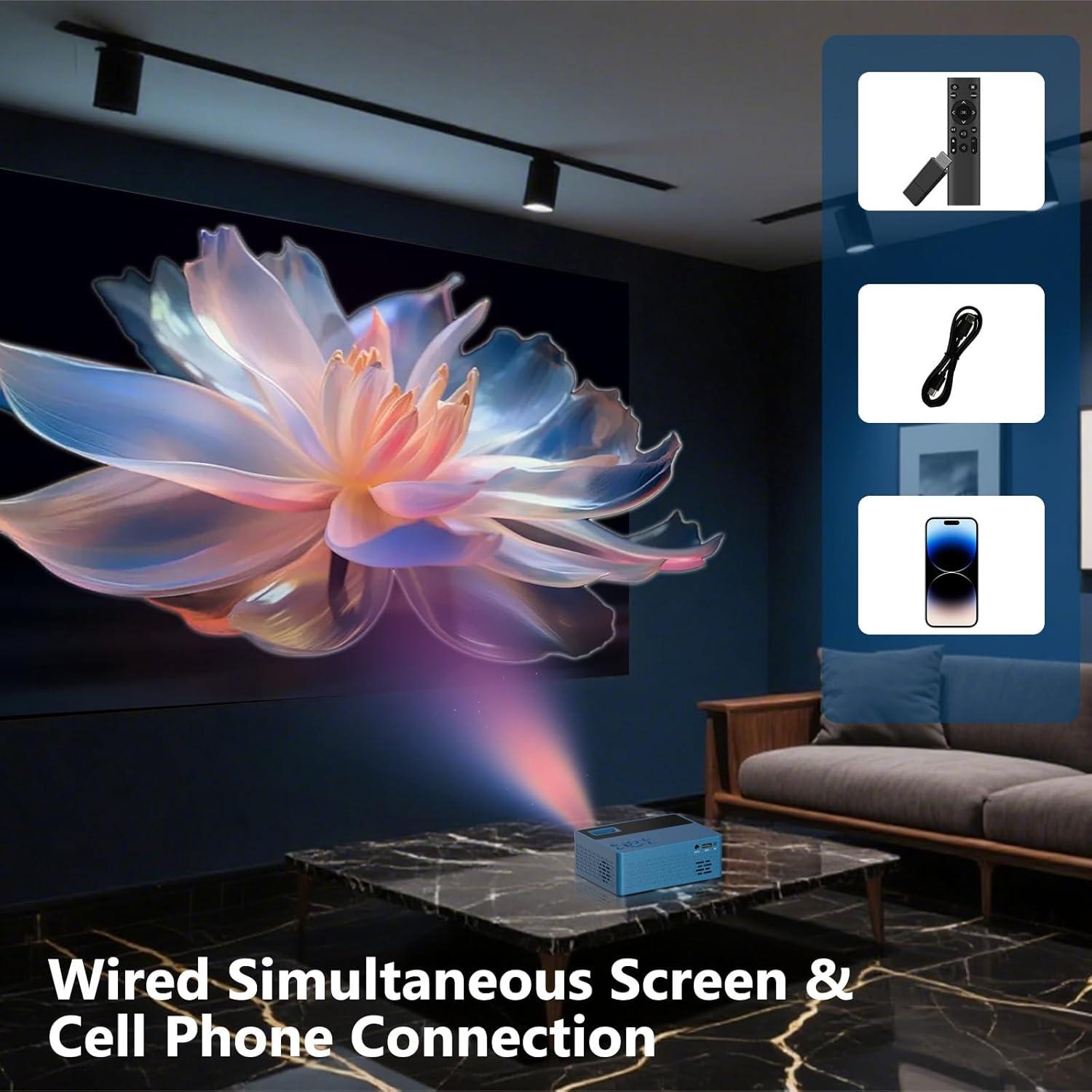 Proyector portátil Geylnxng 1080P Full HD con altavoz