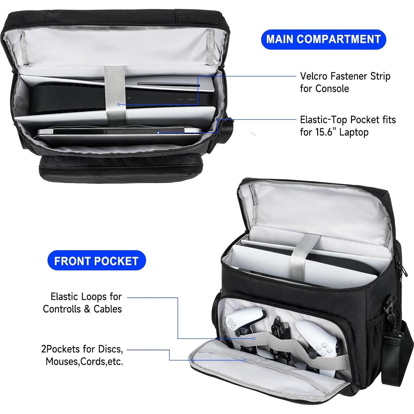 Funda Jaffzora para PS5 Slim y Laptop 15.6'' - Negro