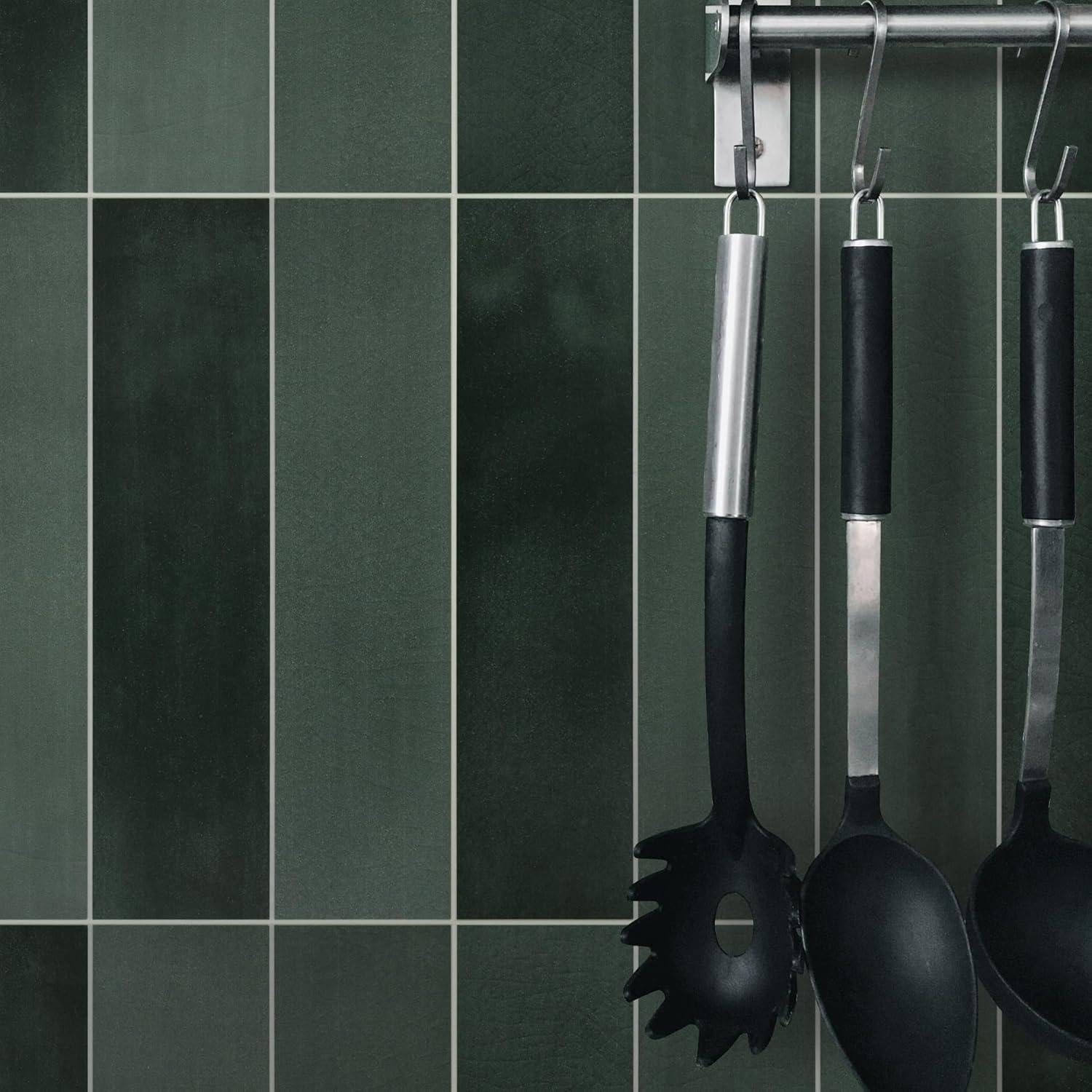 Azulejos de Respaldo Autoadhesivos Sunwings 16 Piezas 23x23cm Verde